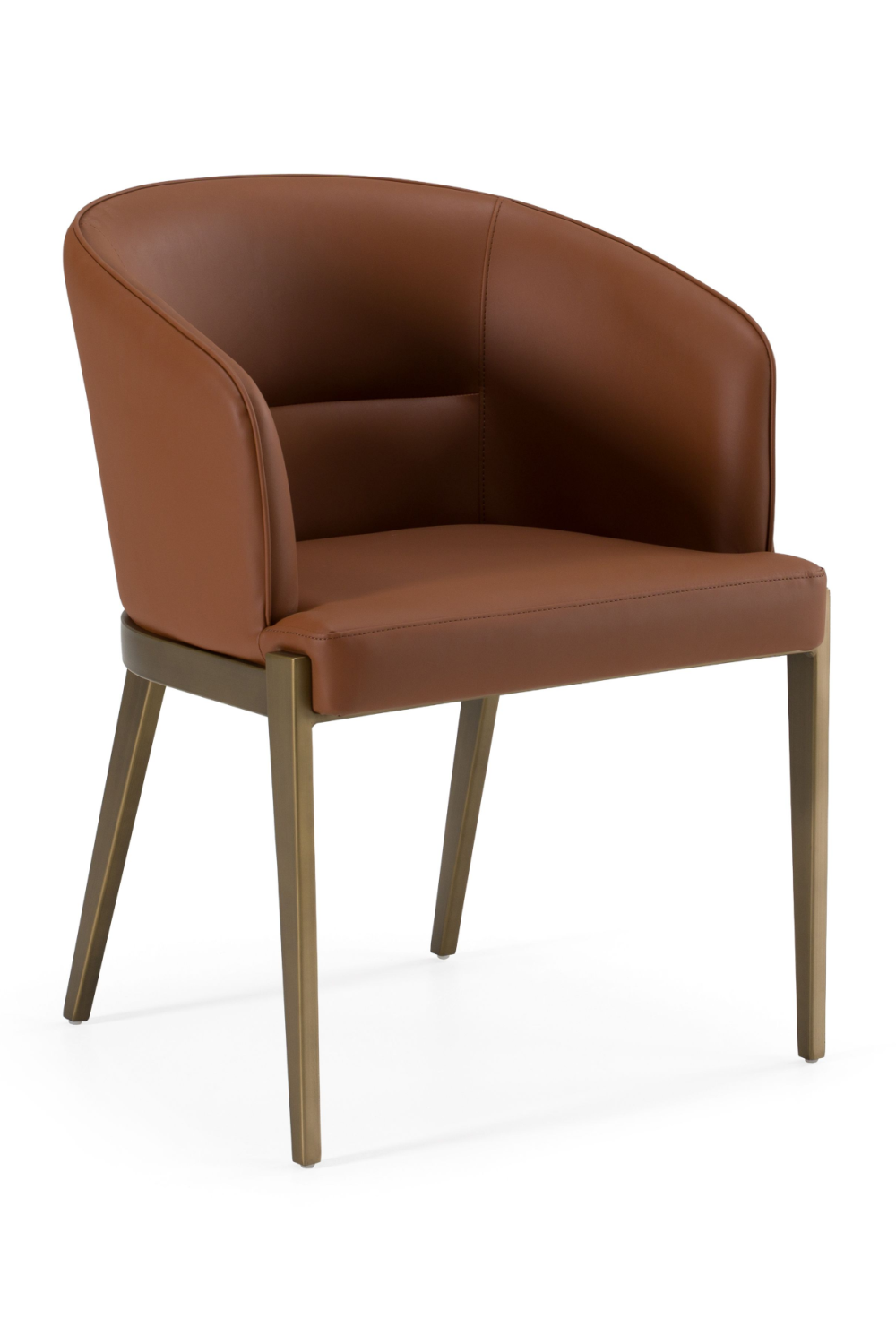 Curved Brown Leather Dining Chair | OROA Modern Aragon | Oroa.com
