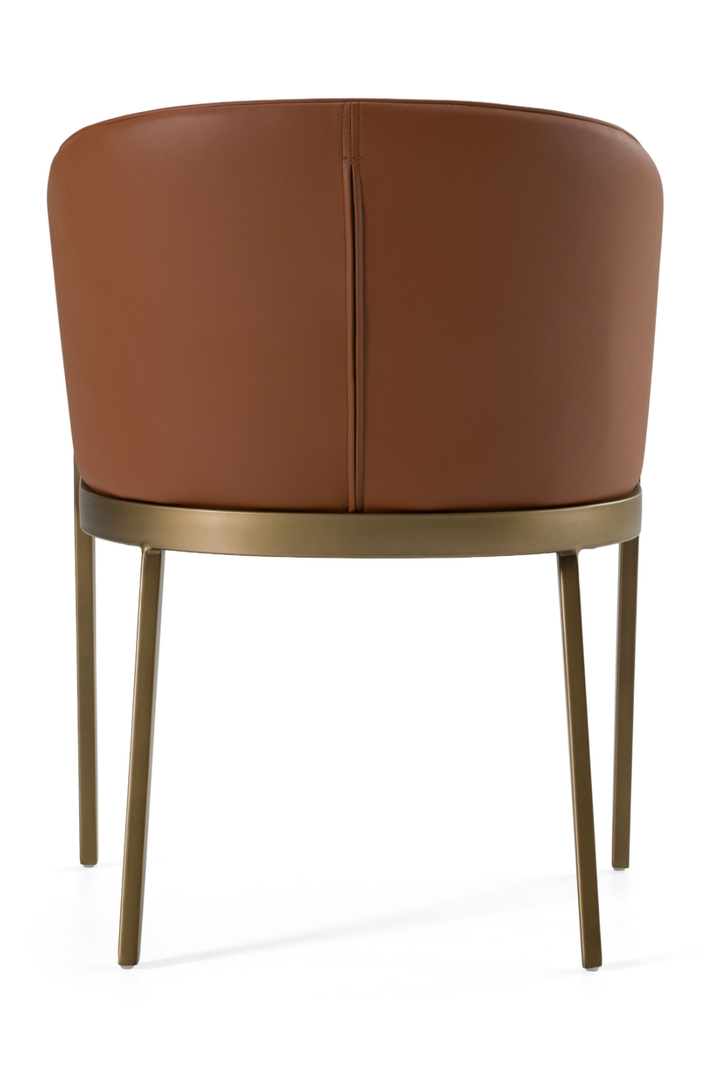 Curved Brown Leather Dining Chair | Oroa.com