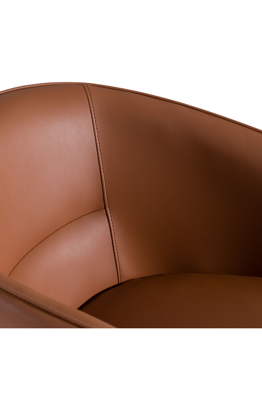 Curved Brown Leather Dining Chair | Oroa.com