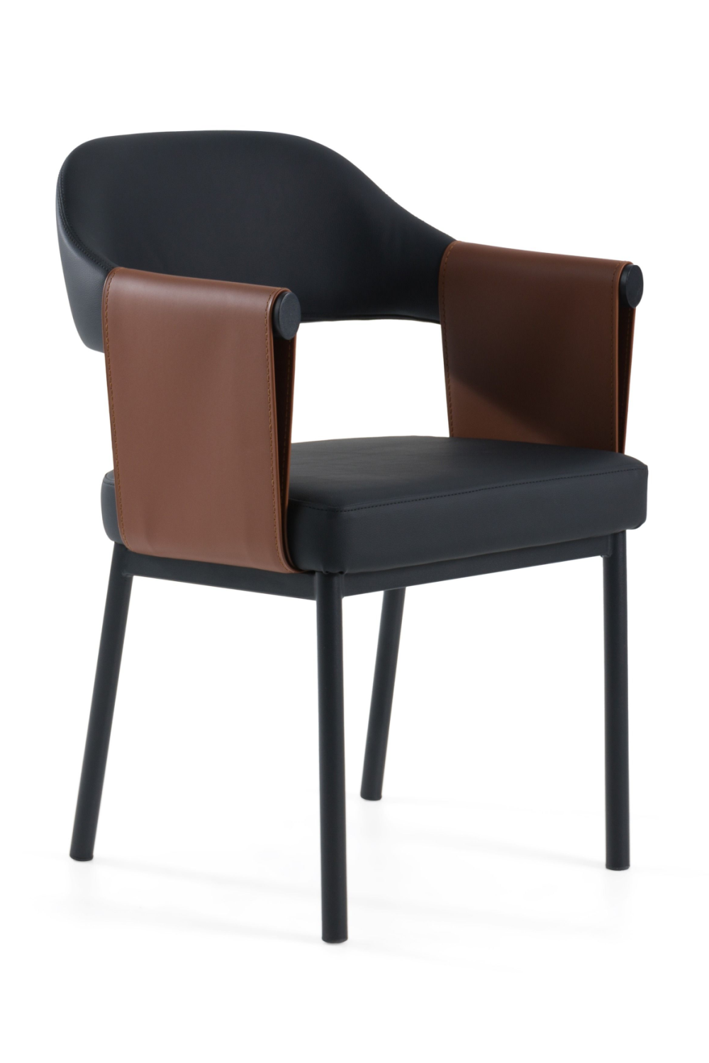 Black Vegan Leather Dining Chair | OROA Modern Jensen | Oroa.com