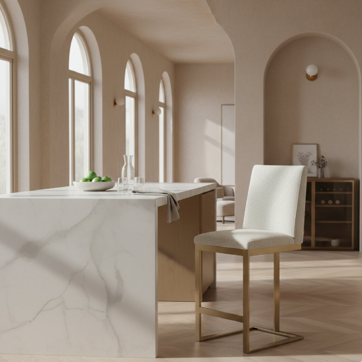 Cantilevered Counter Stool – Frankie – angled view