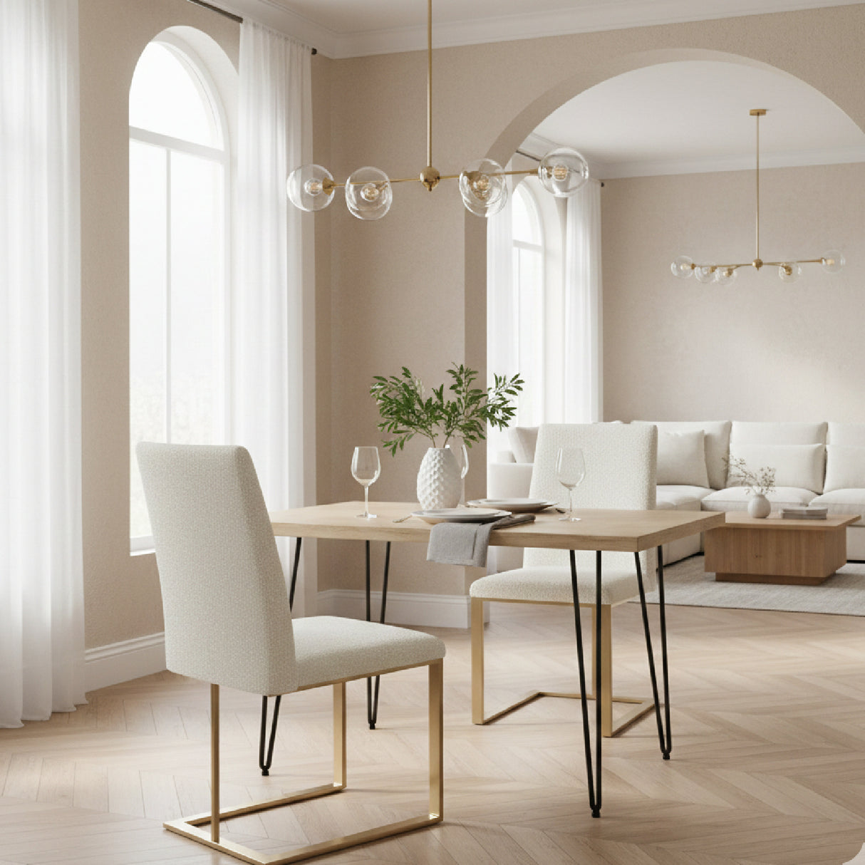 Cantilevered Minimalist Dining Chair – Frankie – angled view