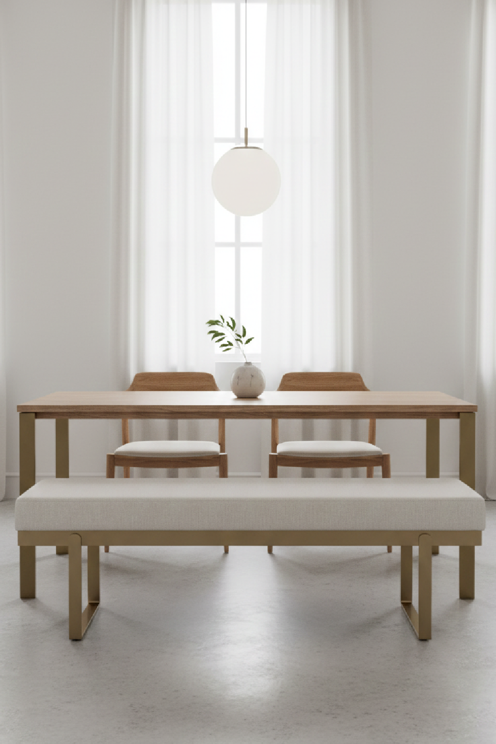 White Upholstered Dining Bench – Tatum – alternate view 8
