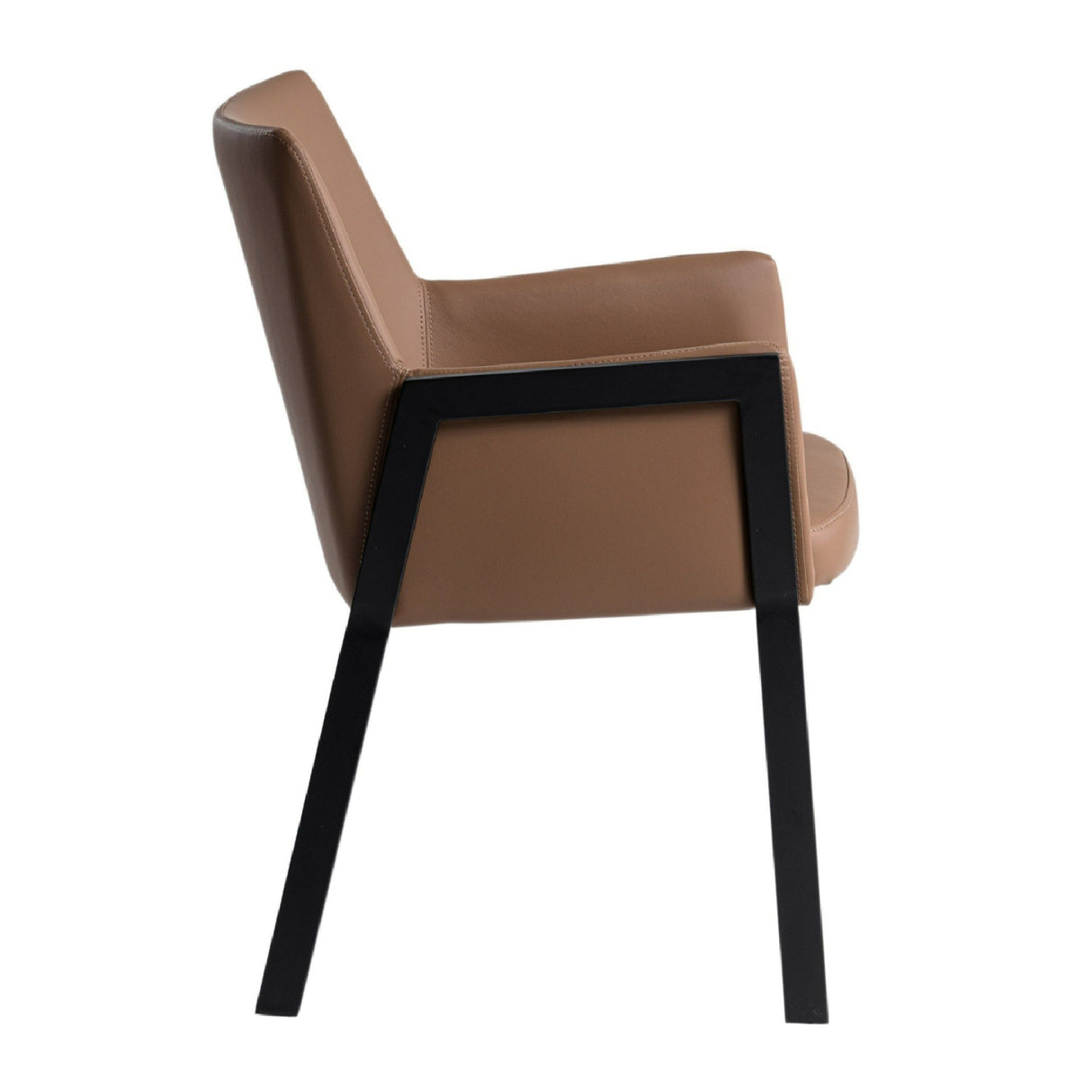 Brown Vegan Leather Dining Chair – Leshay – rear view