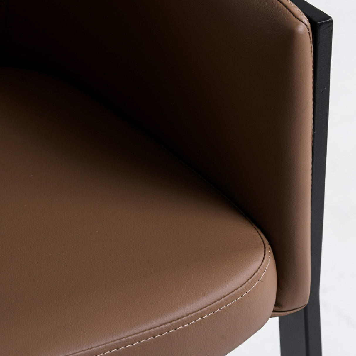 Brown Vegan Leather Dining Chair | OROA Modern Leshay