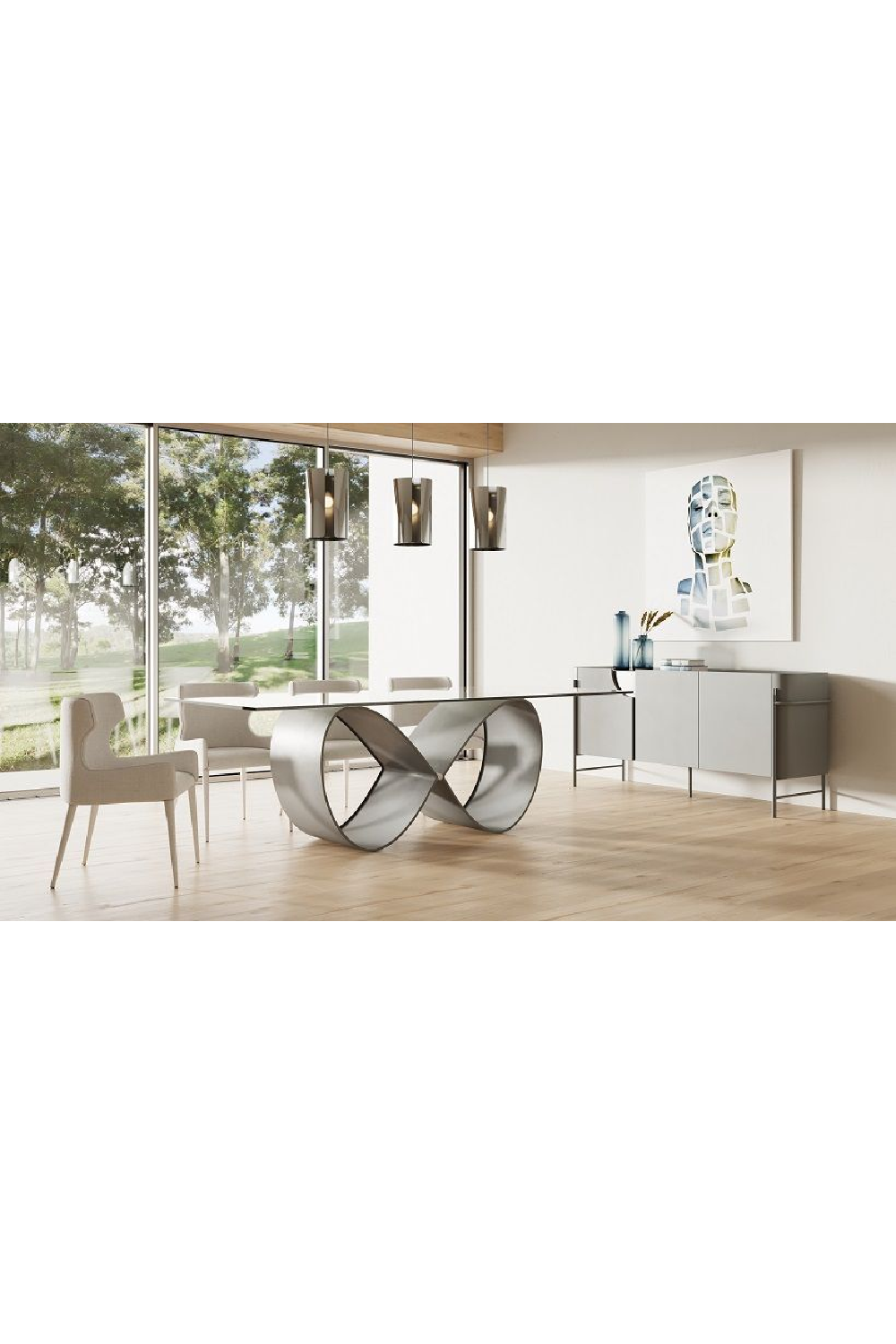 Matte Gray 3-Door Sideboard | Oroa.com