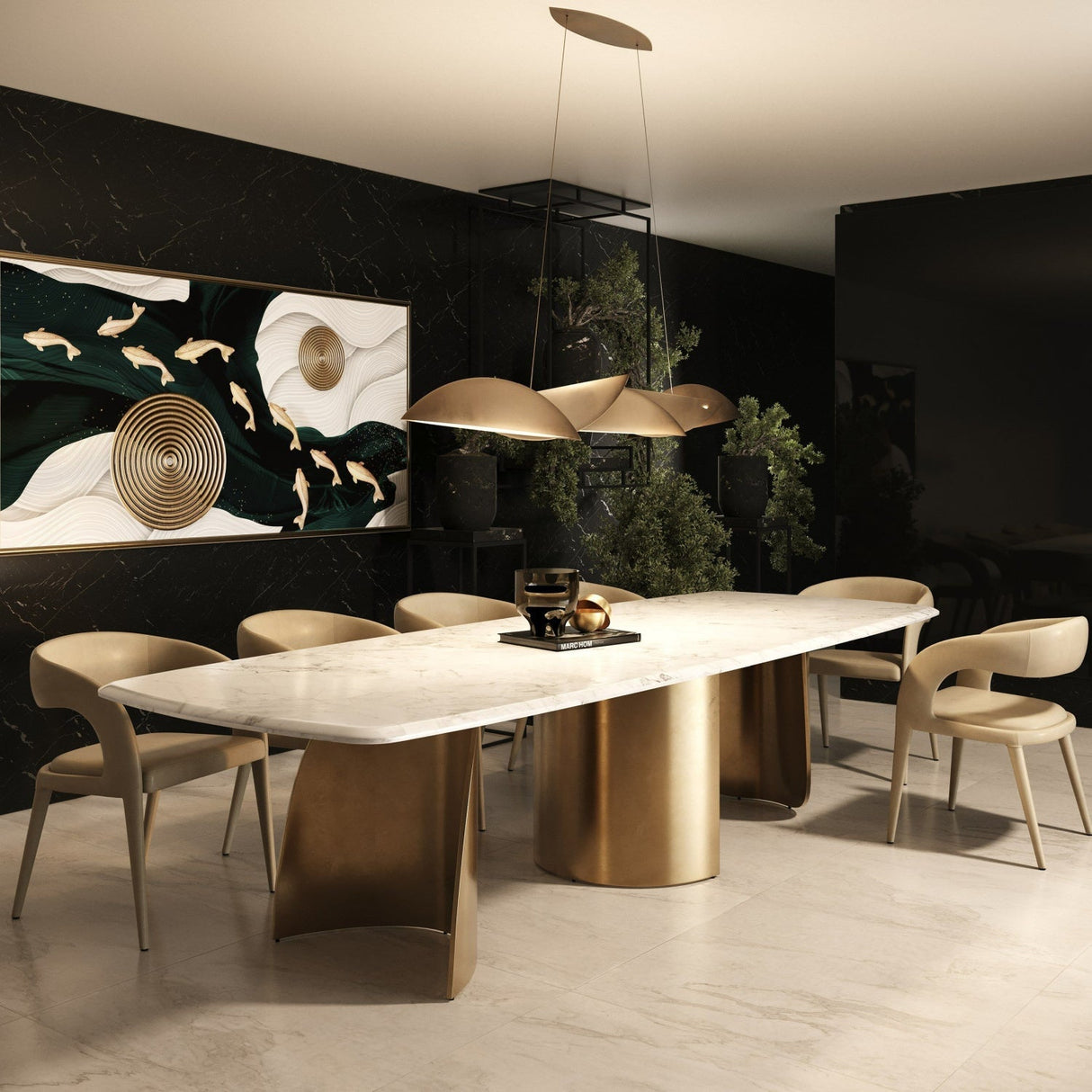 White Marble Dining Table – Reynold – alternate view 10
