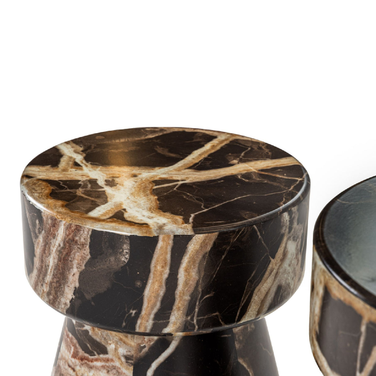 Marble Finished Round End Tables (2) | Oroa.com