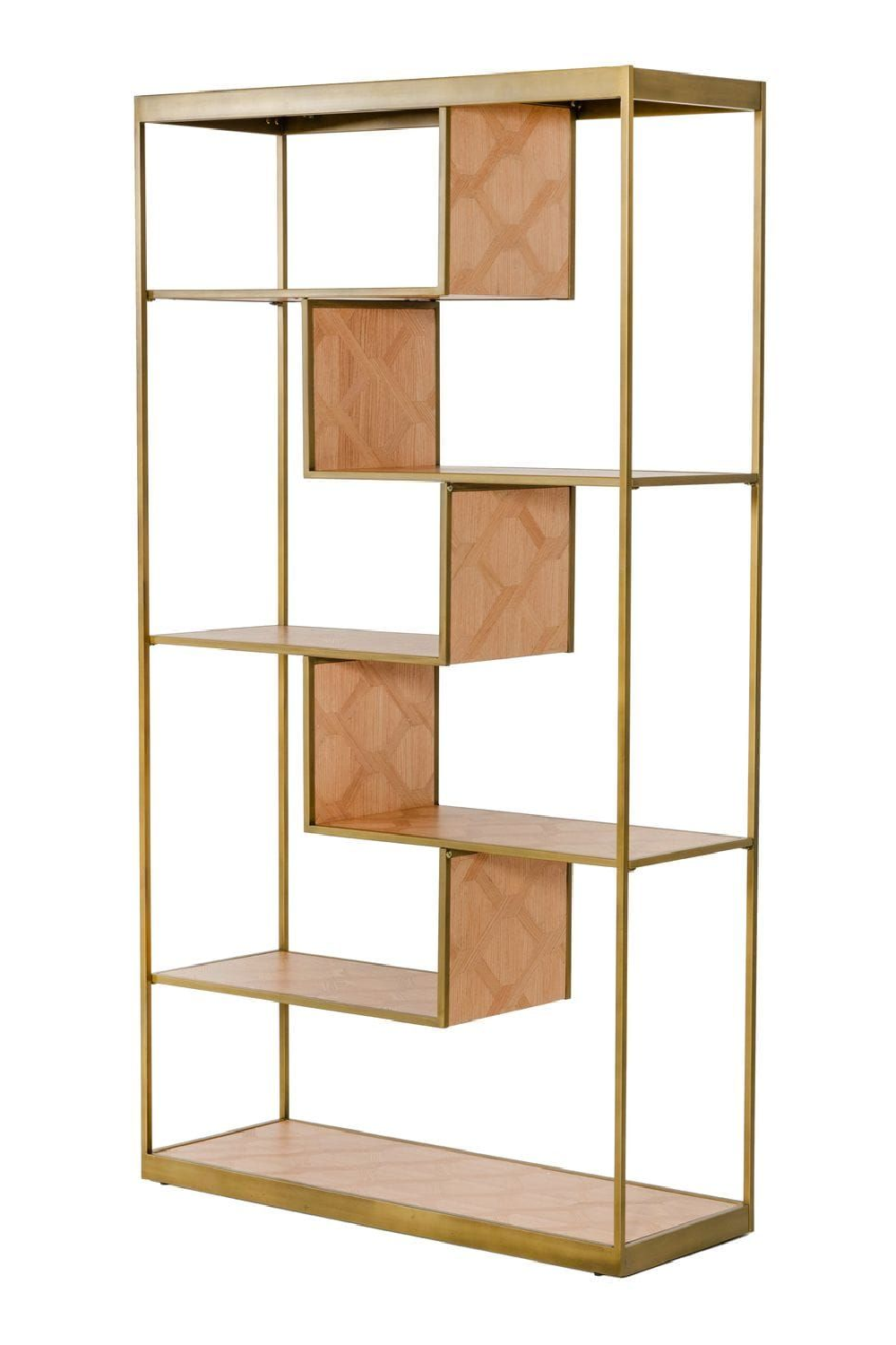 Brass-Framed Oak Bookshelf | Oroa.com