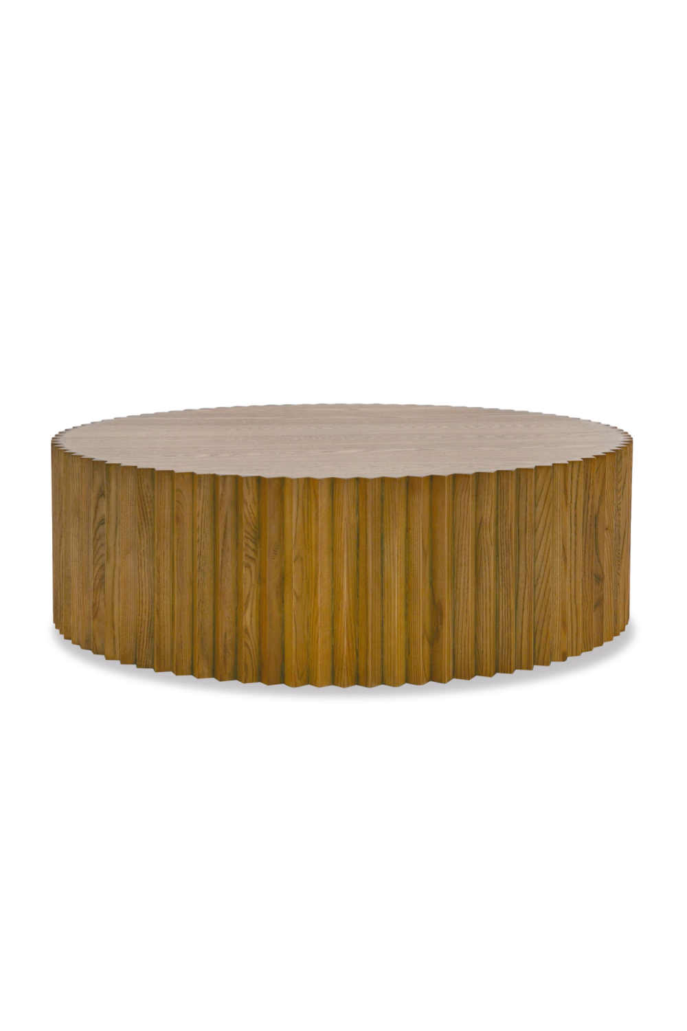 Reeded Walnut Round Coffee Table | OROA Modern Espana | Oroa.com