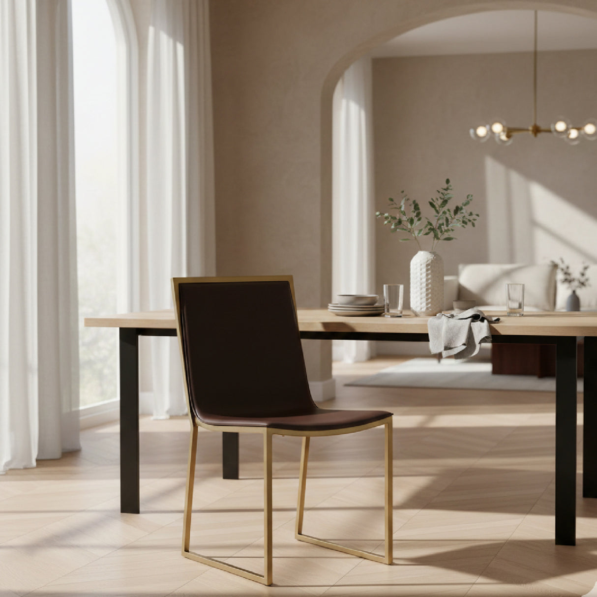 Vegan Leather Dining Chair Set (2) | OROA Modern Osprey