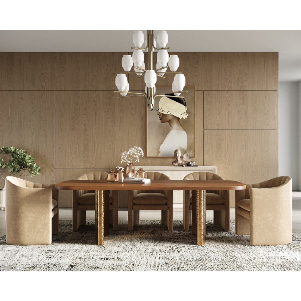 Wanut Veneer Dining Table – Marjorie – alternate view 10