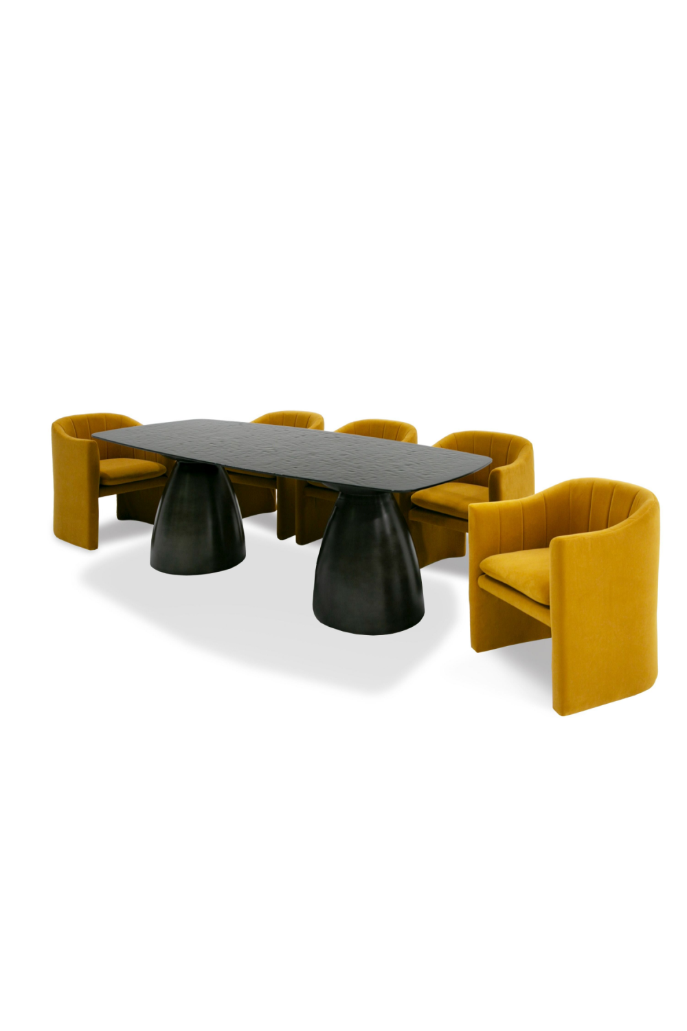 Black Wave Glass Dining Table | Oroa.com
