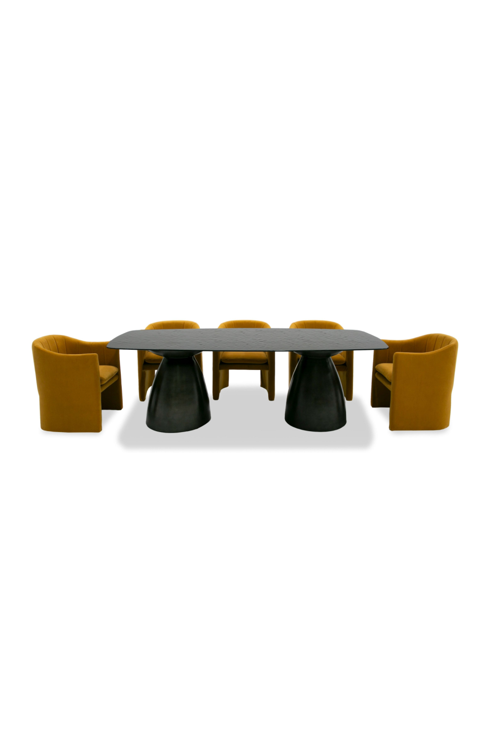 Black Wave Glass Dining Table | Oroa.com