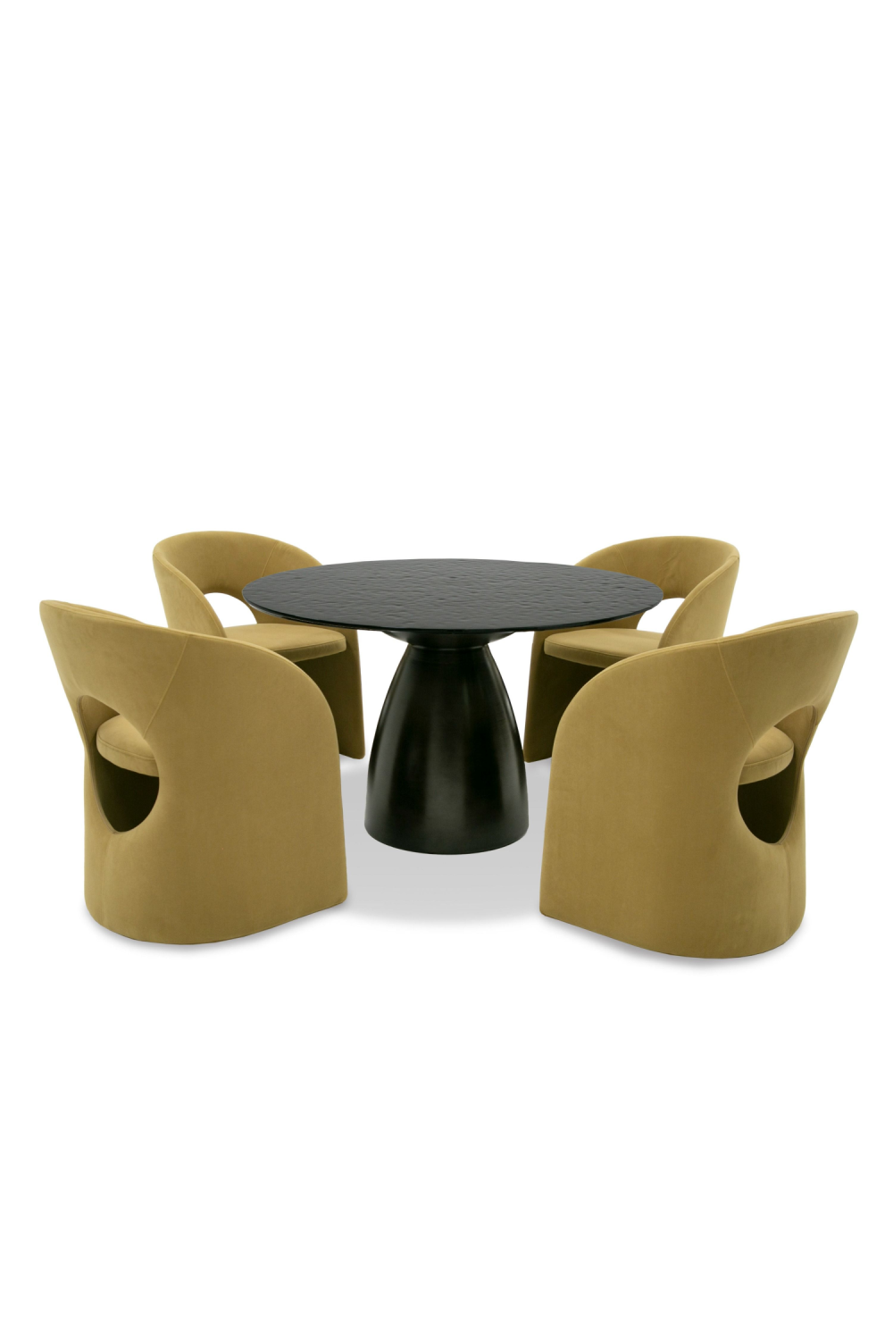 Black Wave Glass Dining Table | OROA Modern Calexico | Oroa.com