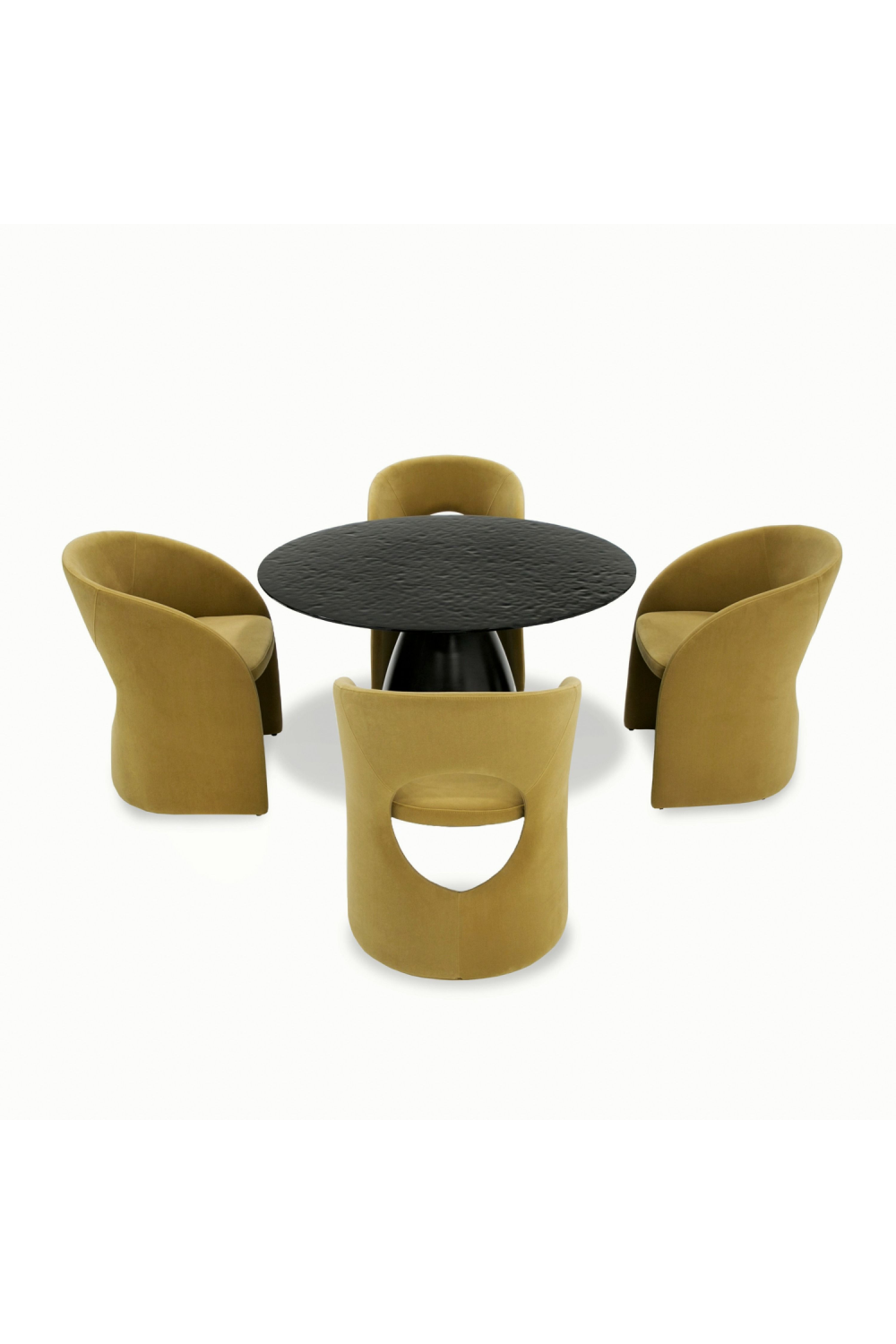 Black Wave Glass Dining Table | Oroa.com