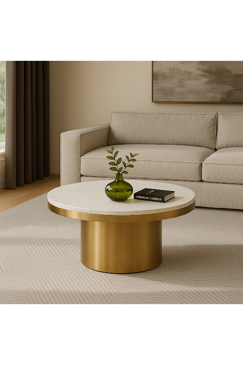 White and Gold Coffee Table | OROA Modern Rocky | Oroa.com