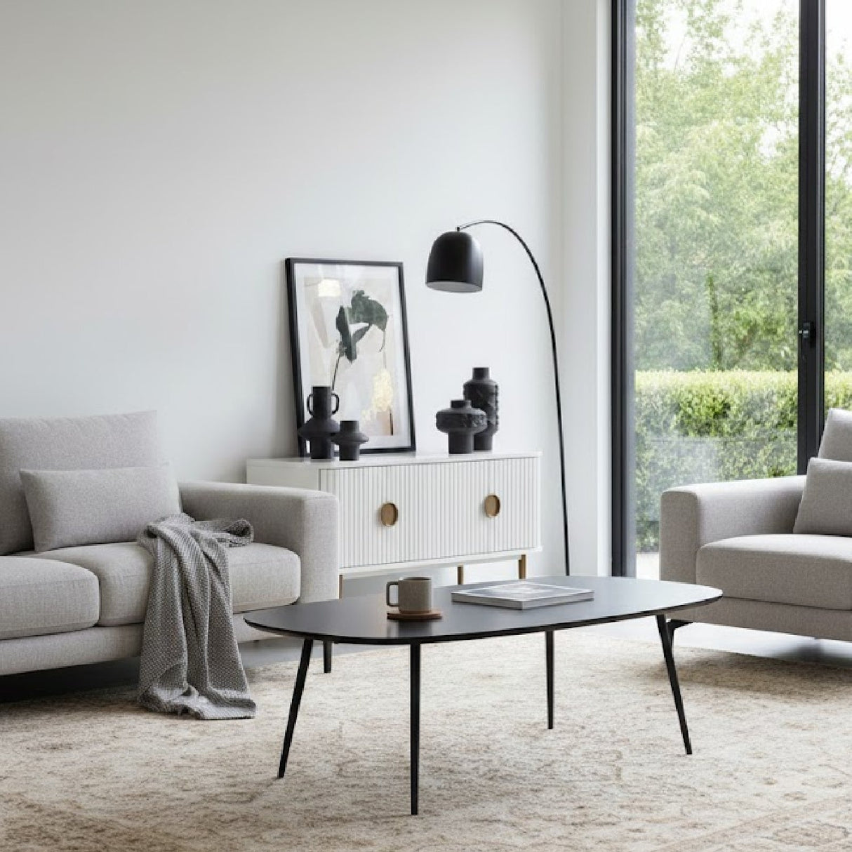 Black Marble Free-form Coffee Table | OROA Modern Andros | Oroa.com