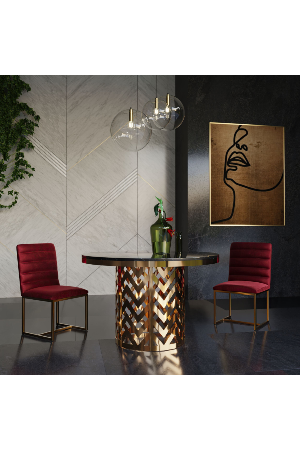 Gold Base Dining Table | OROA Modern Kowal | Oroa.com