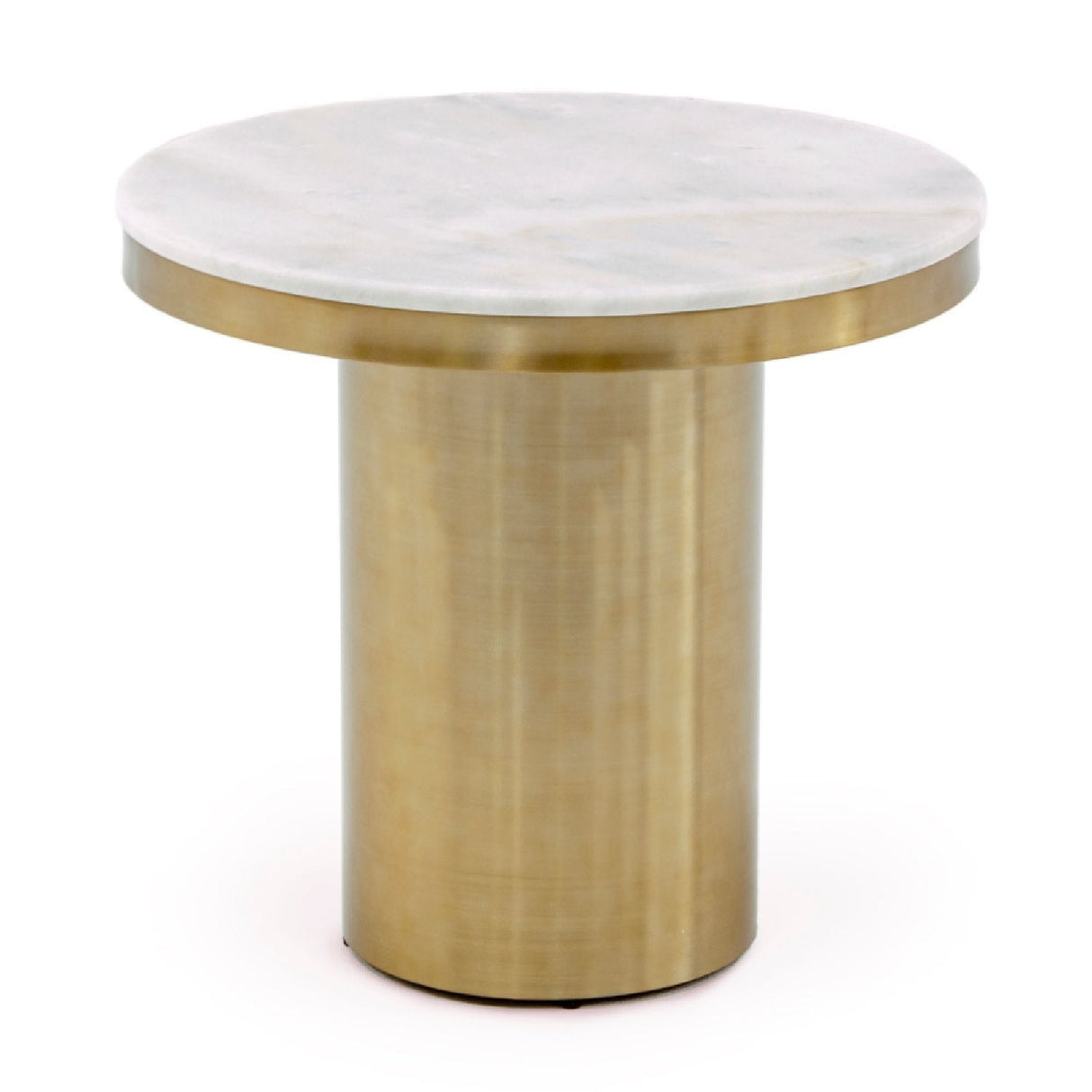 White and Gold End Table – Rocky – front view