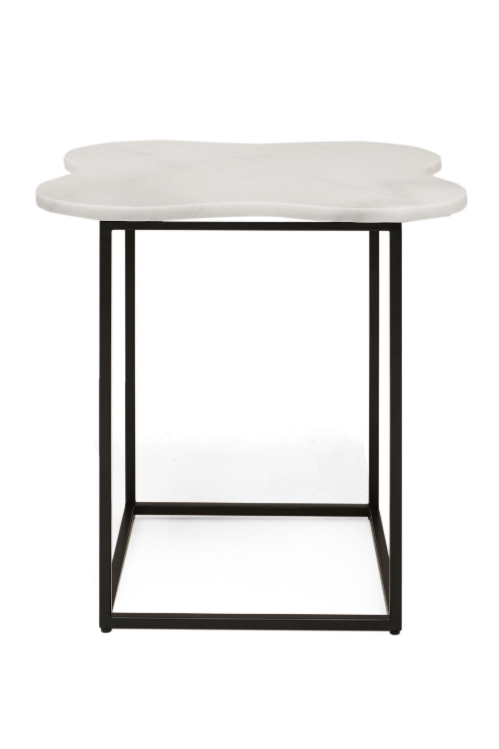 Organic-Shaped White Marble End Table | OROA Modern Aleidy | Oroa.com
