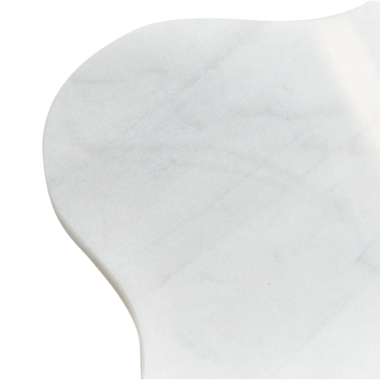 Organic-Shaped White Marble End Table – Aleidy – rear view