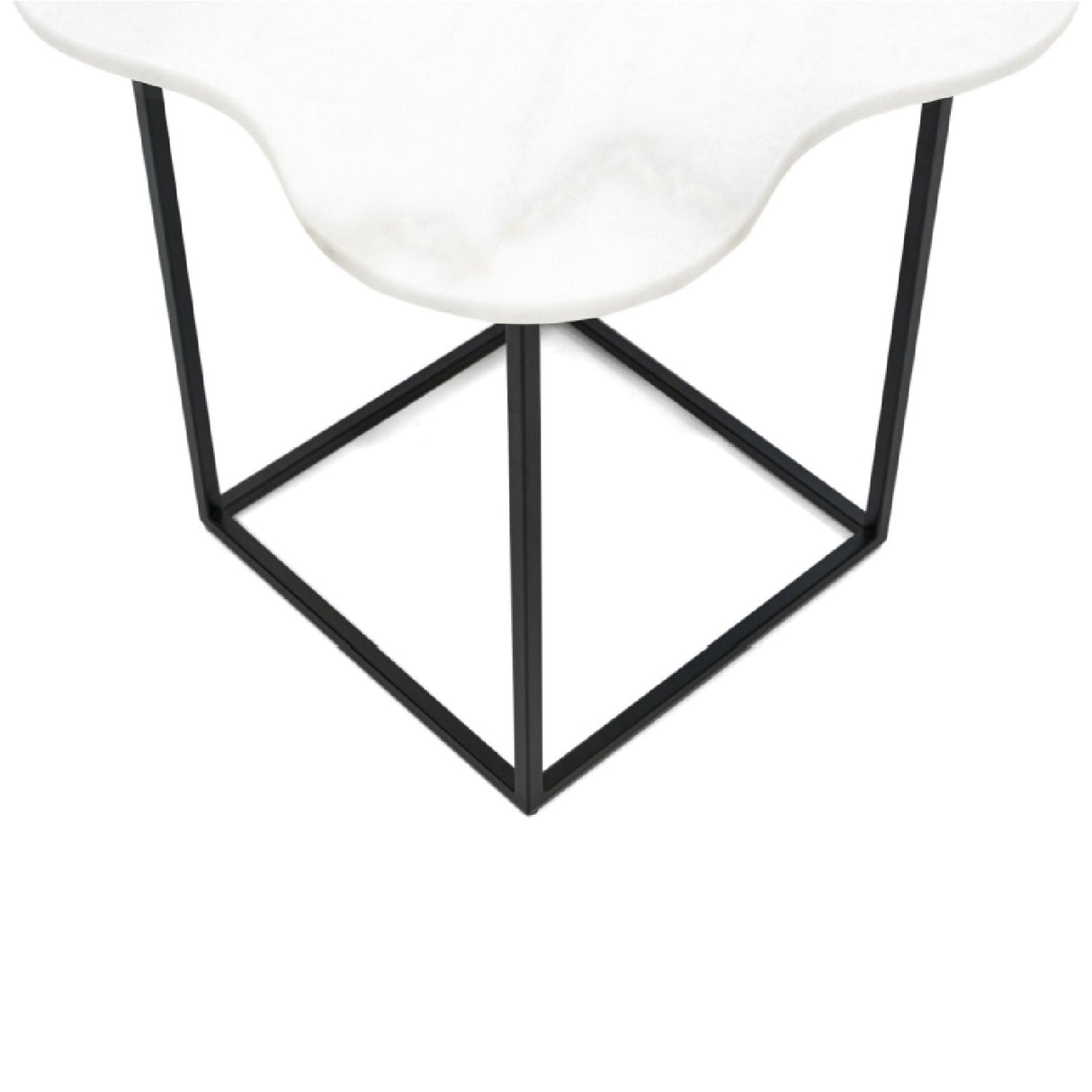 Organic-Shaped White Marble End Table – Aleidy – alternate view 5