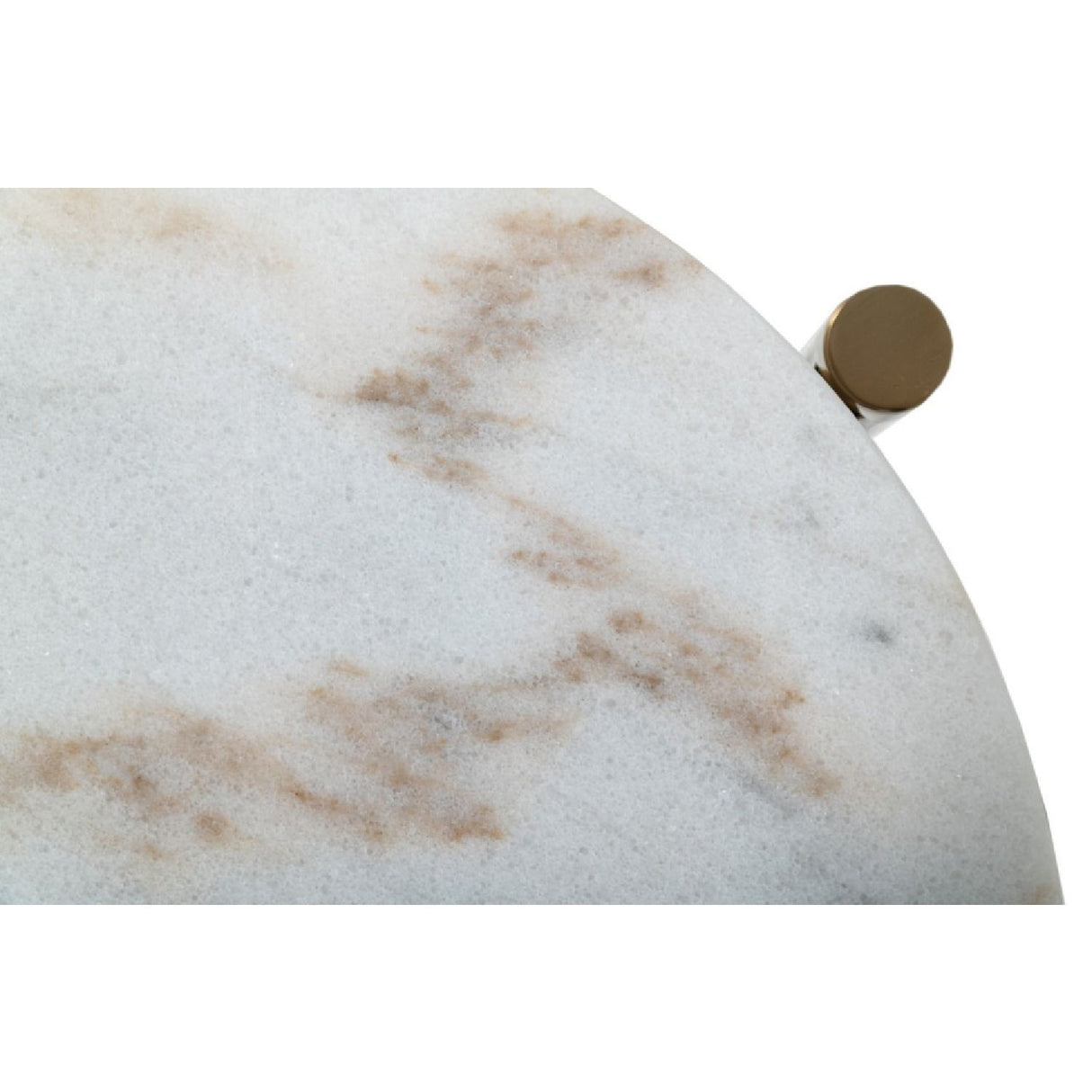 Square White Marble End Table – Baca – rear view