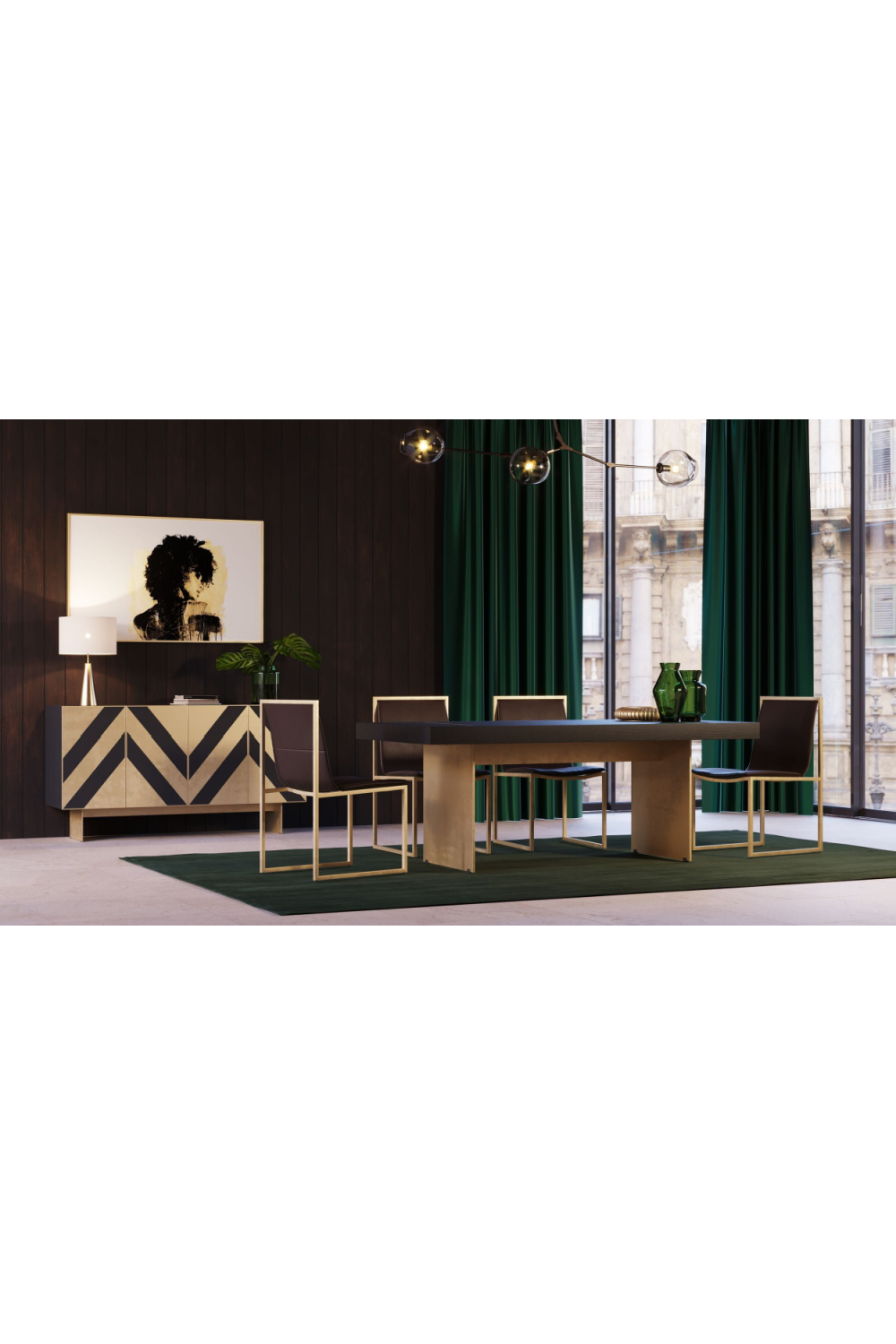 Gold Chevron Sideboard | OROA Modern Perret | Oroa.com