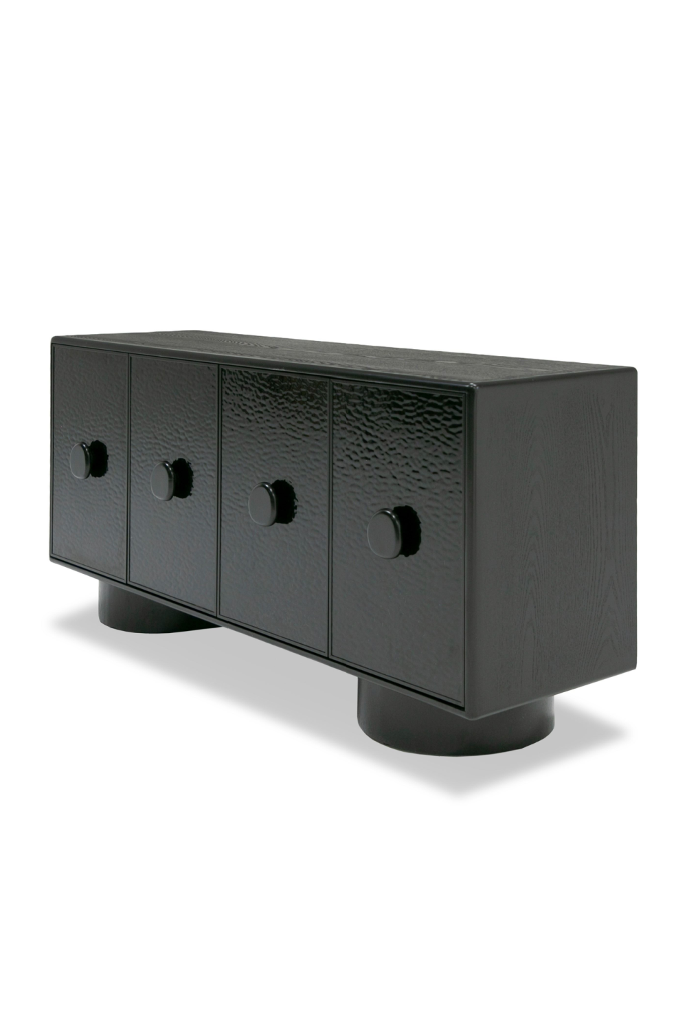 Black Wave Glass 4-Door Sideboard | Oroa.com