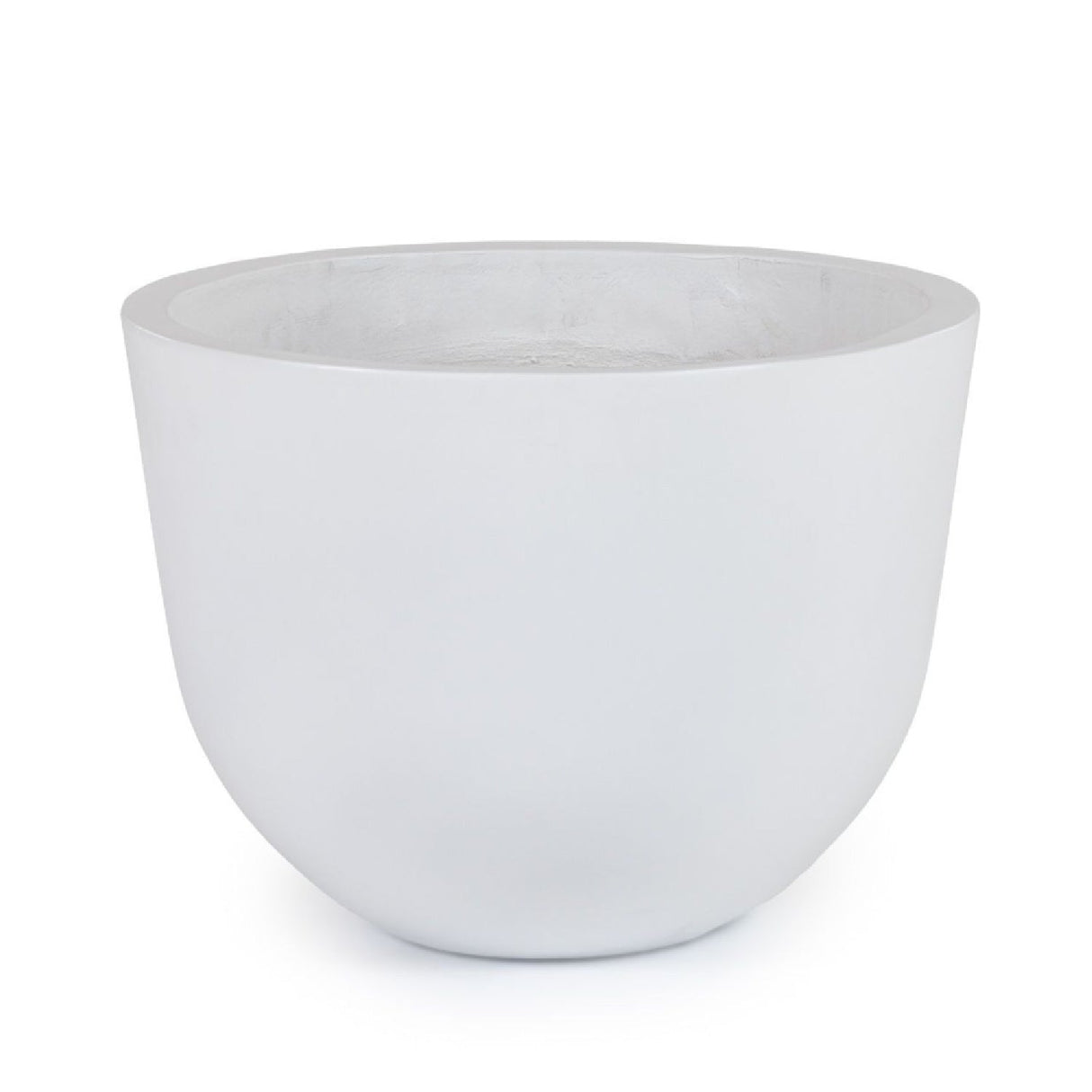 White Concrete Planter Set (3) – Goliad – side view