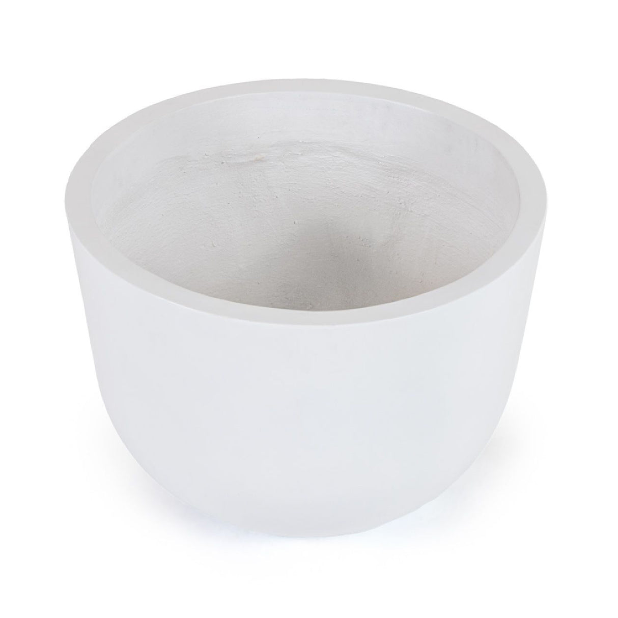 White Concrete Planter Set (3) – Goliad – rear view