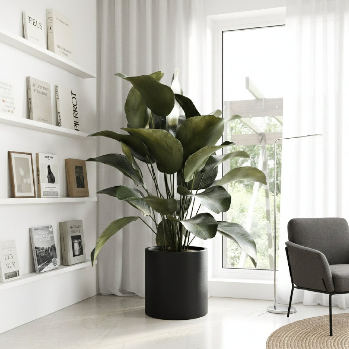 Black Concrete Planter – Hedley – angled view