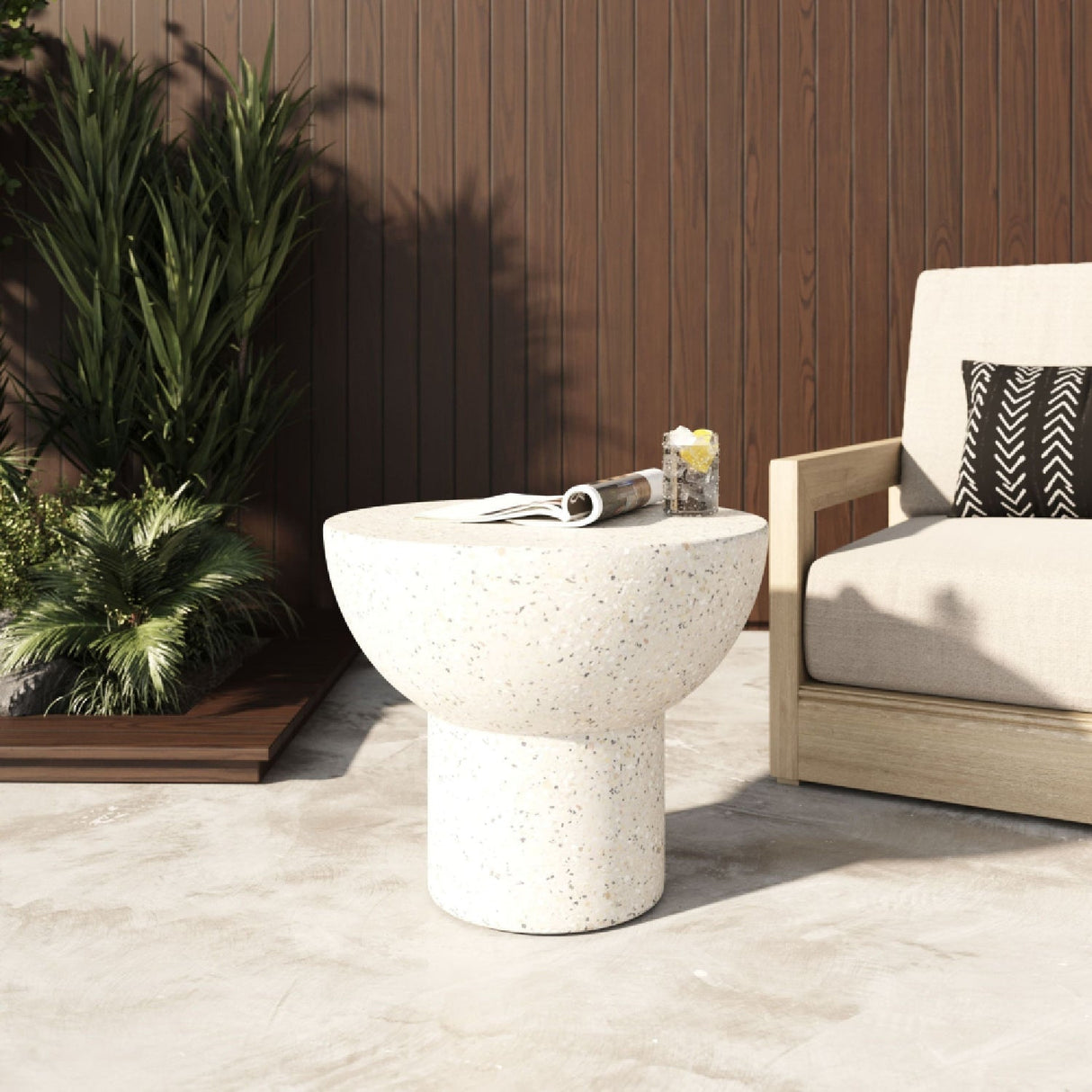 Round Terrazzo End Table – Fate – alternate view 6