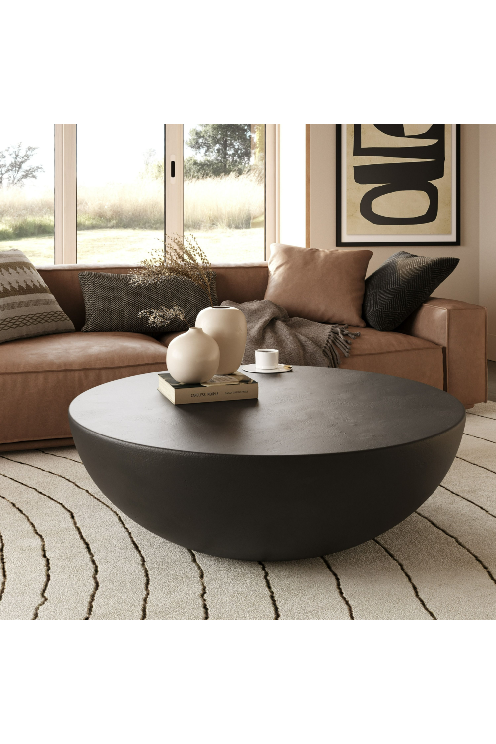 Round Concrete Coffee Table | OROA Modern Bronte | Oroa.com