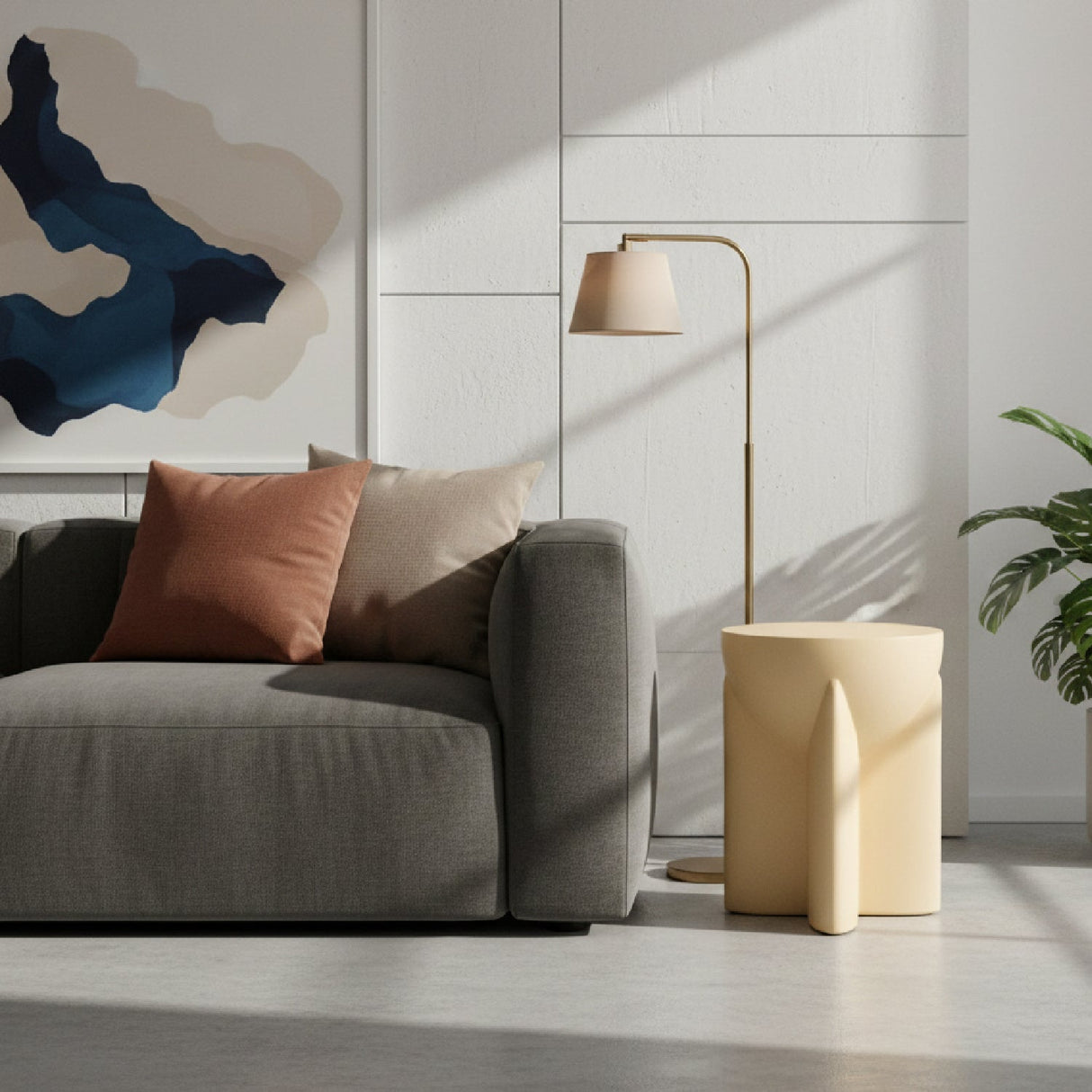 Concrete Round End Table – Elsa – alternate view 8