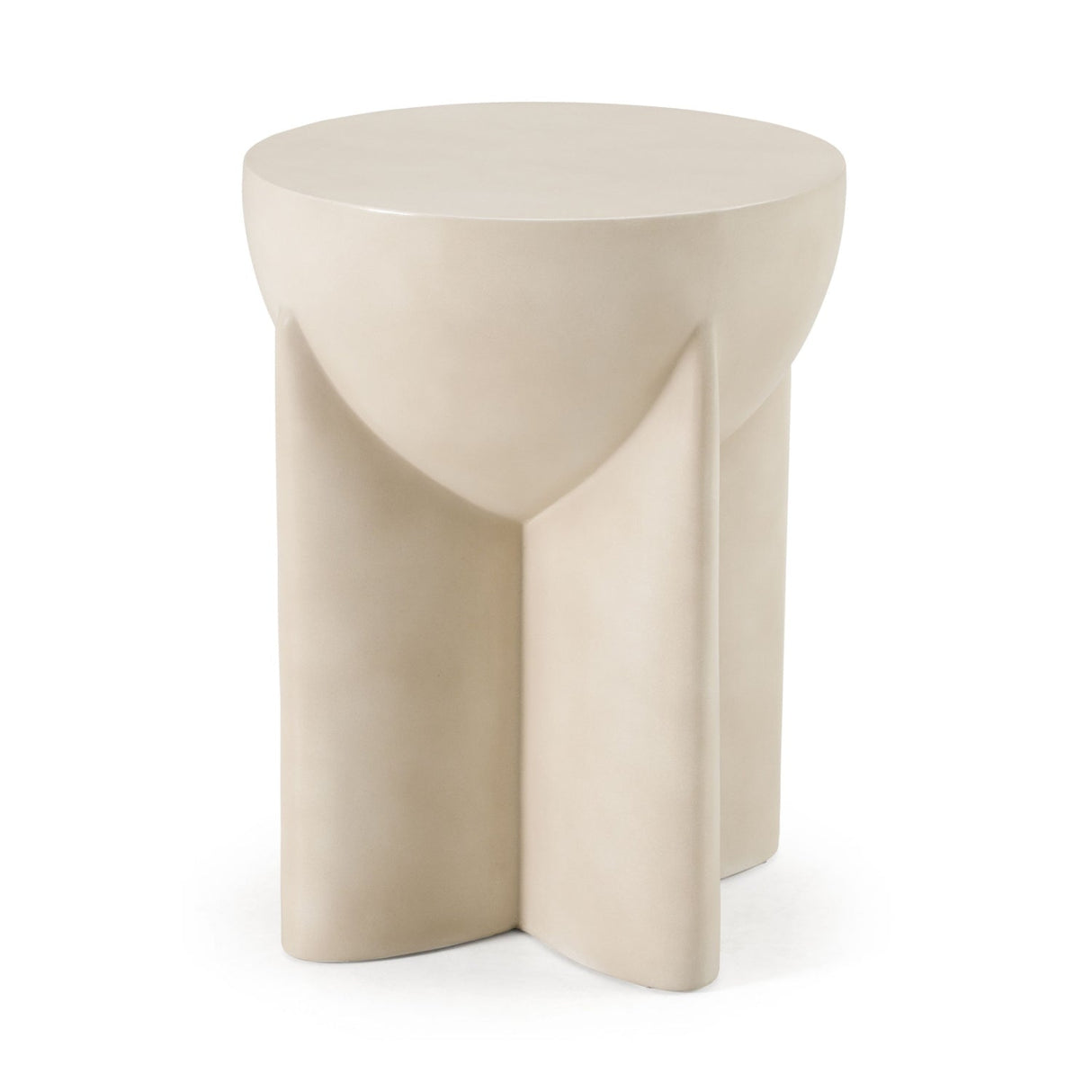 Concrete Round End Table – Elsa – side view
