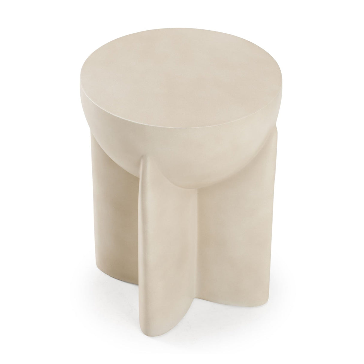 Concrete Round End Table – Elsa – rear view