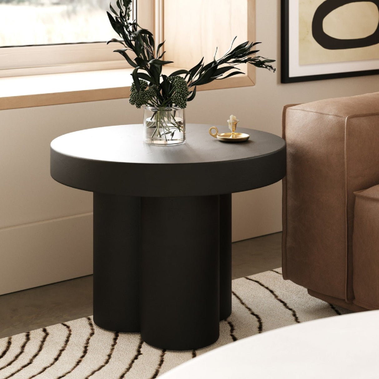 Concrete Round End Table – Bruni – alternate view 5