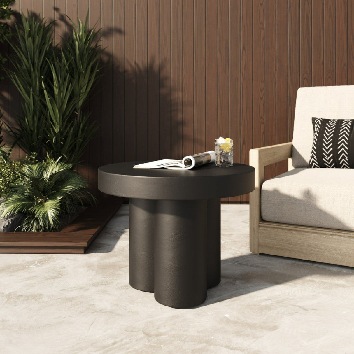 Concrete Round End Table – Bruni – alternate view 8