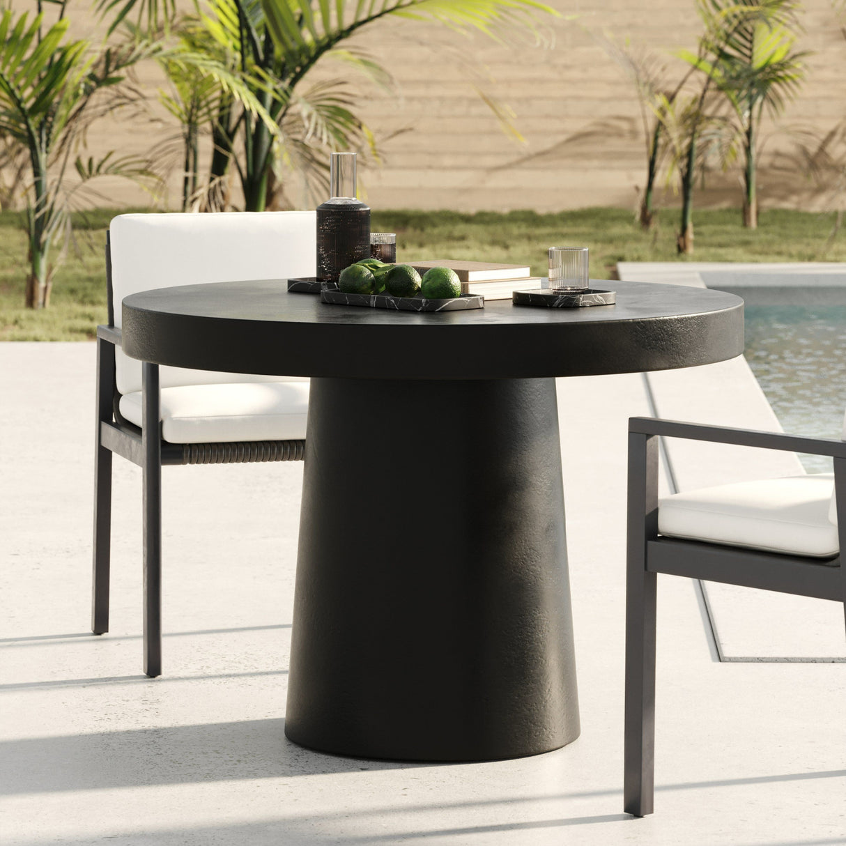 Round Concrete Pedestal Dining Table | Oroa.com