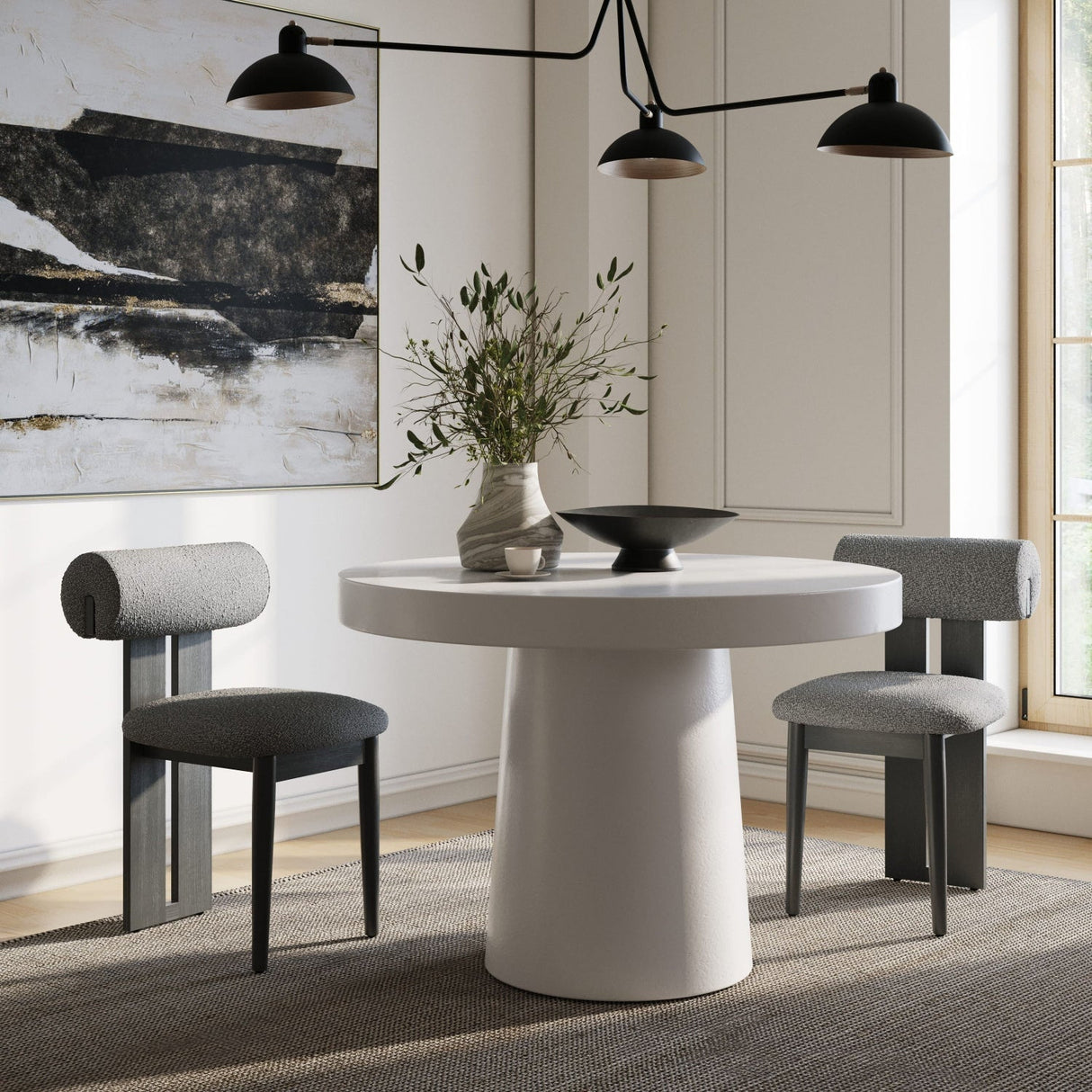 Round Concrete Pedestal Dining Table – Desoto – side view