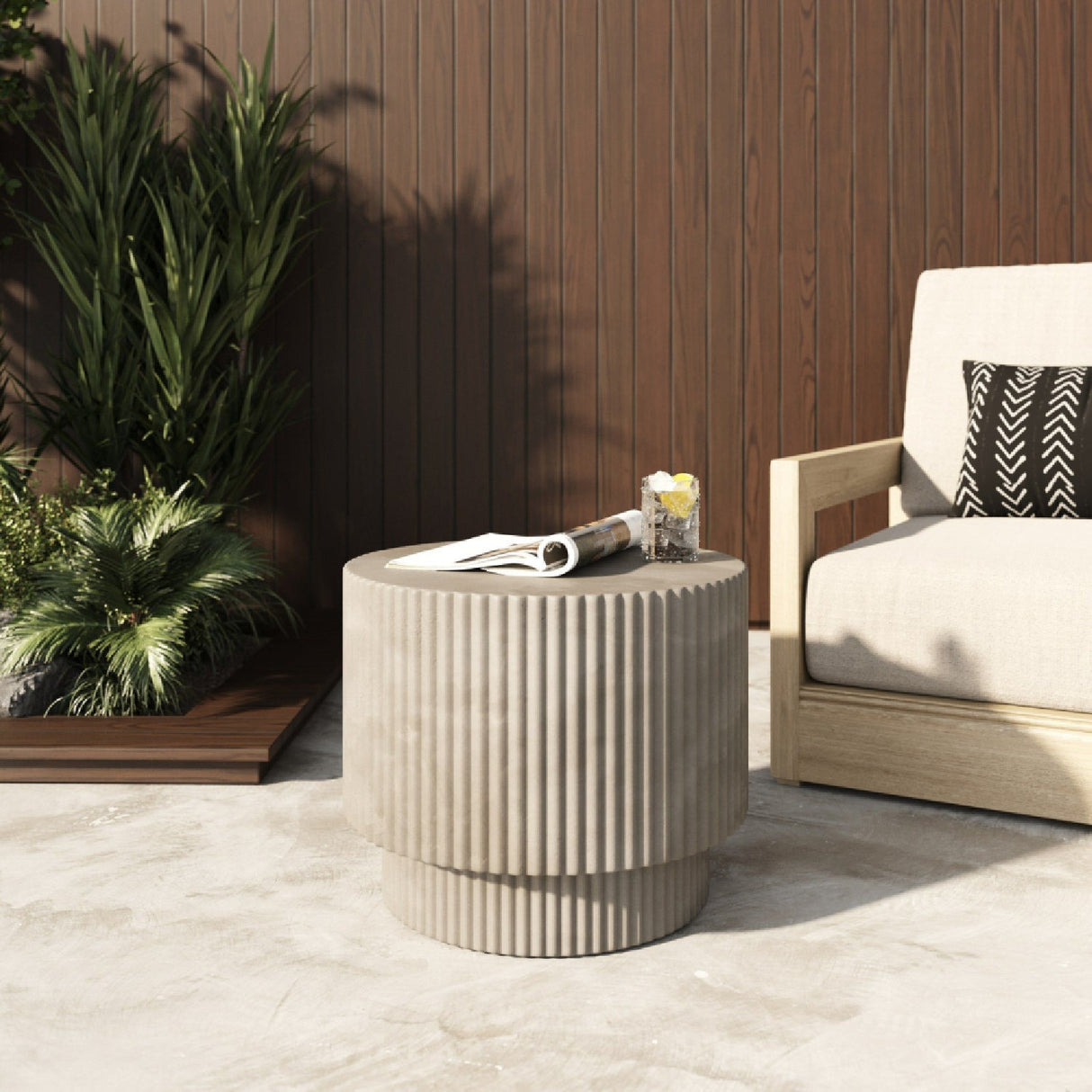 Concrete Round End Table – Gruver – alternate view 6