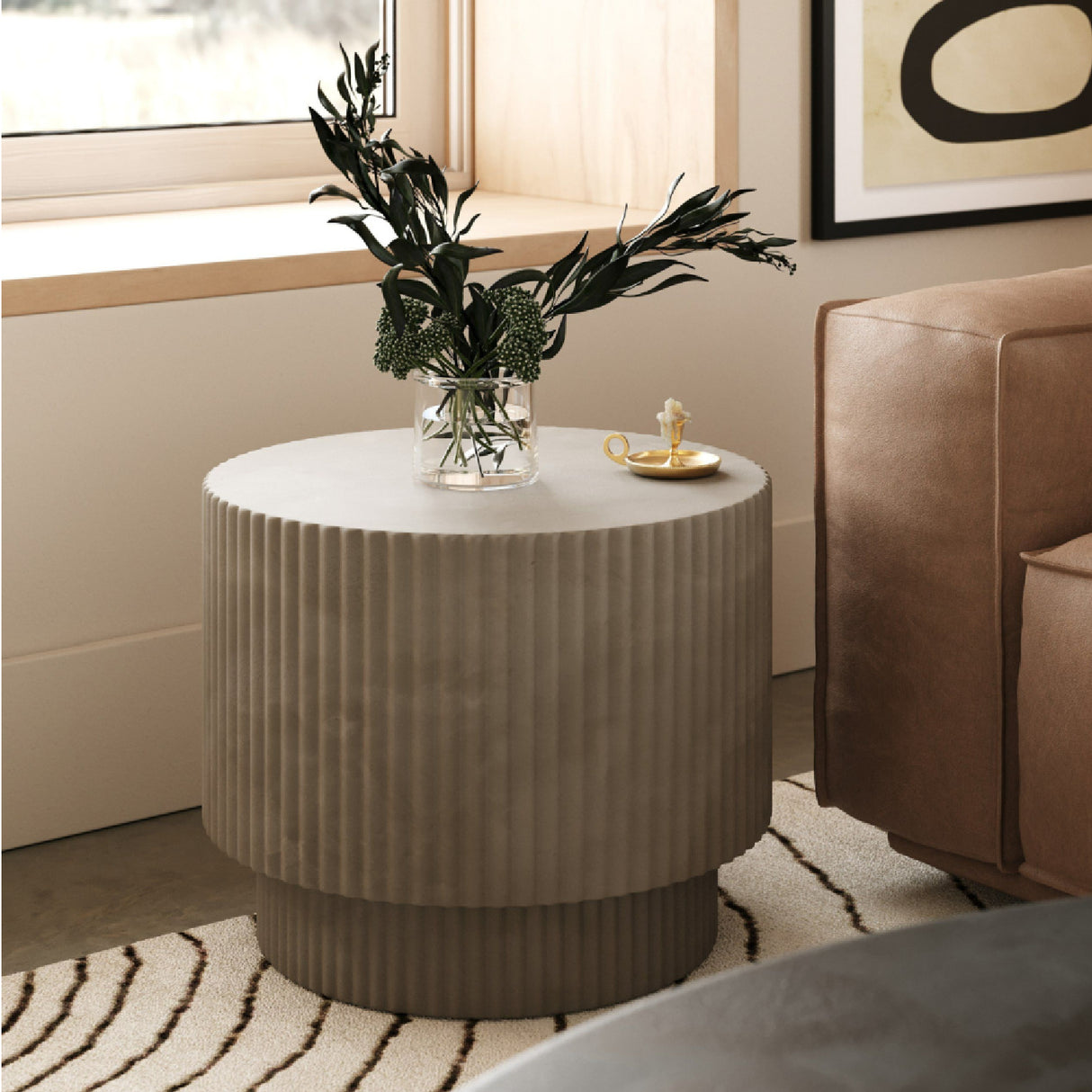 Concrete Round End Table | Oroa.com