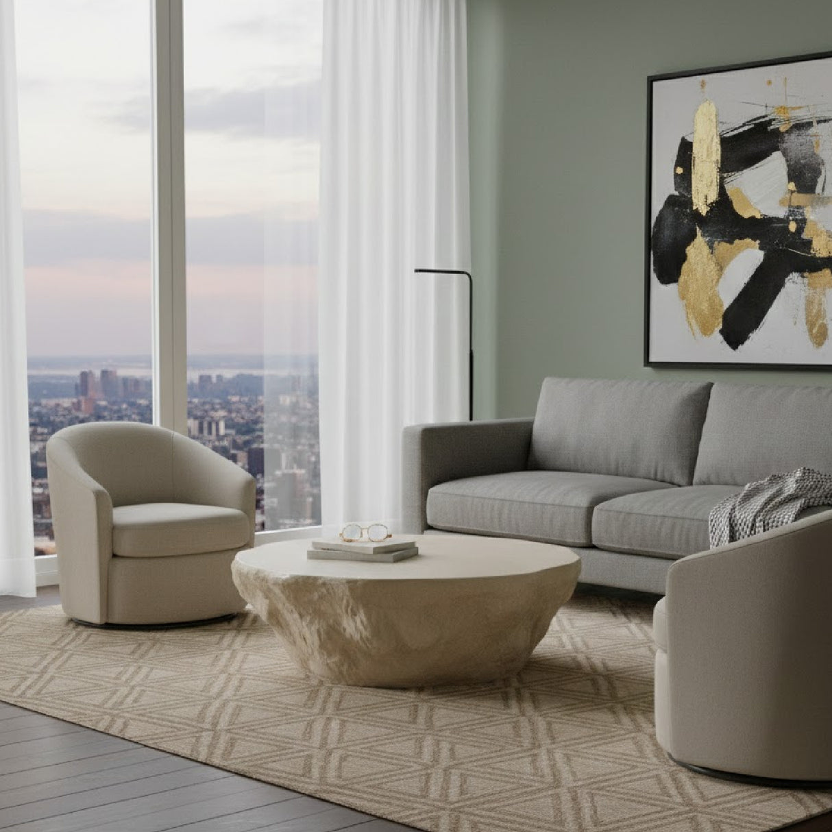 Beige Concrete Coffee Table | OROA Modern Tyrel | Oroa.com