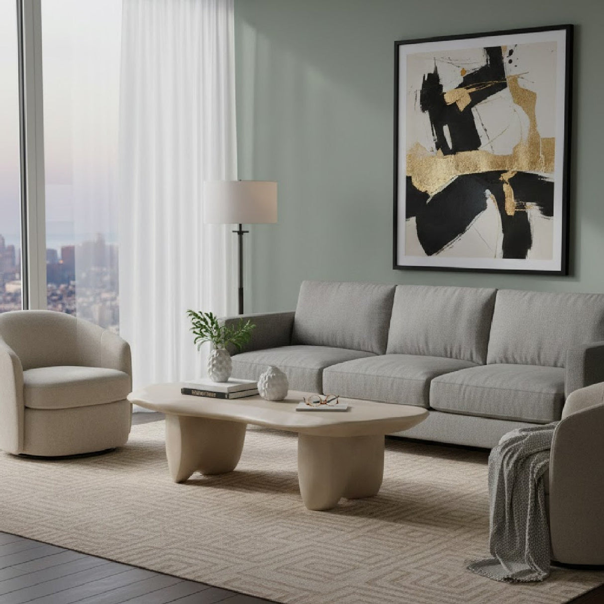Free-form Concrete Coffee Table | OROA Modern Slone | Oroa.com