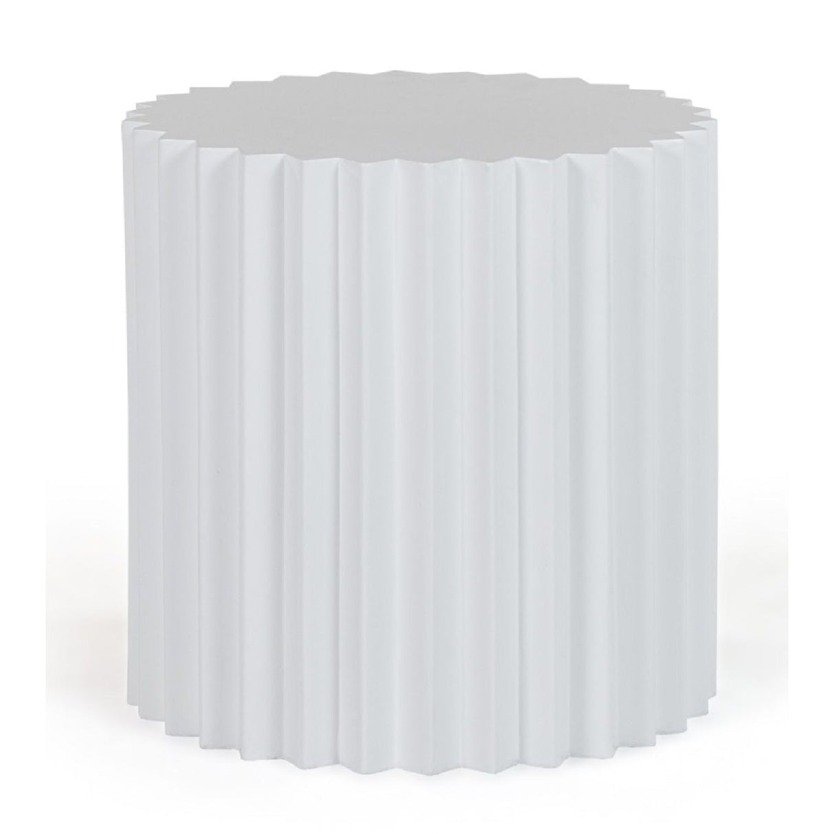 Ribbed Cylindrical End Table – Evadale – front view