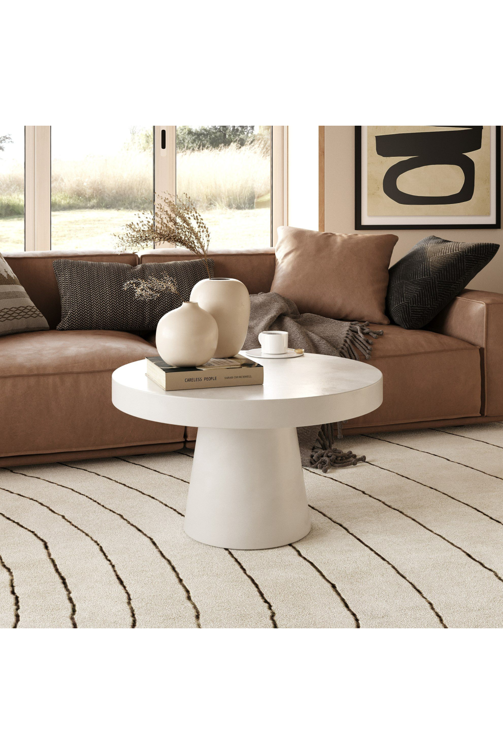 Concrete Pedestal Coffee Table | Oroa.com