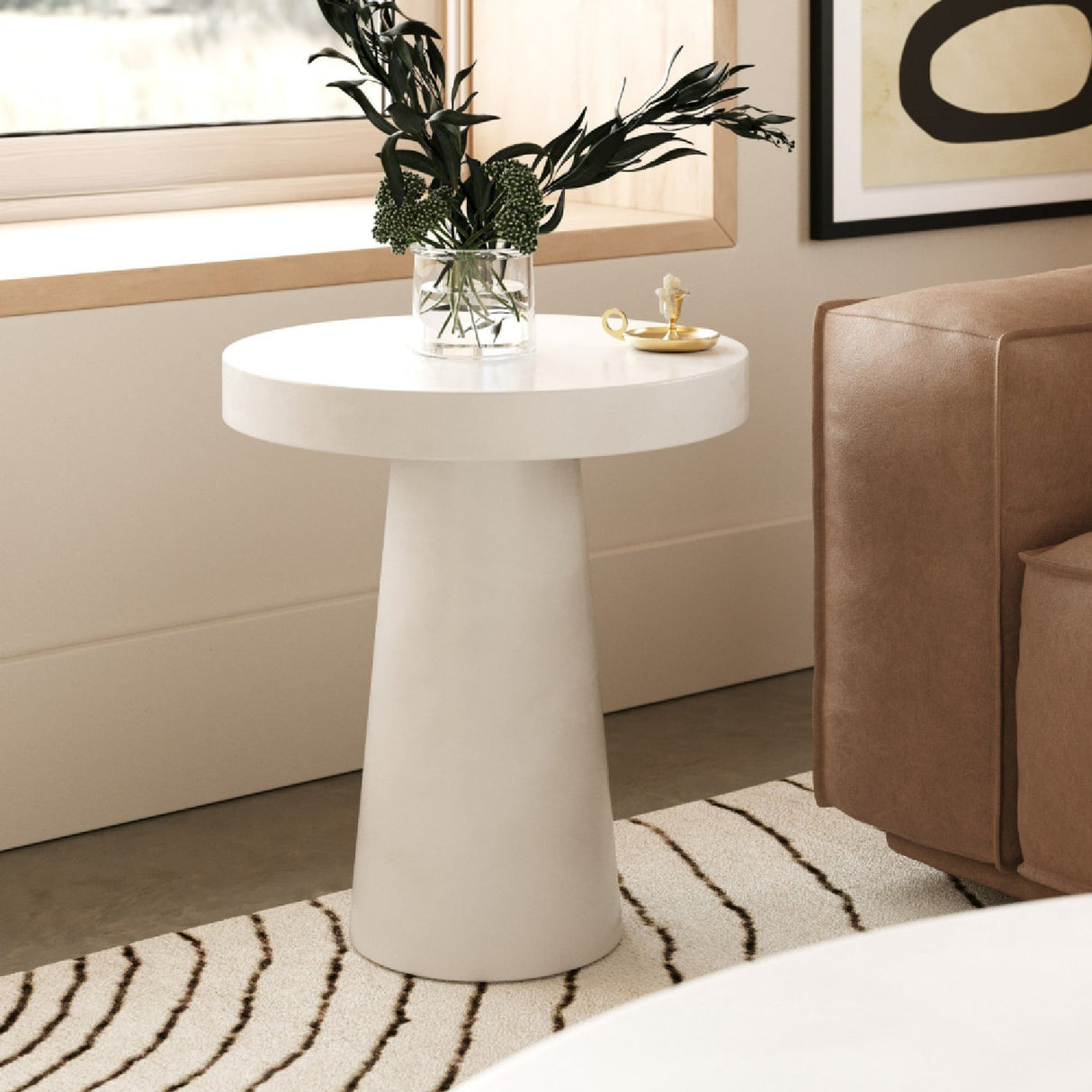 Concrete Pedestal End Table – Desoto – alternate view 6