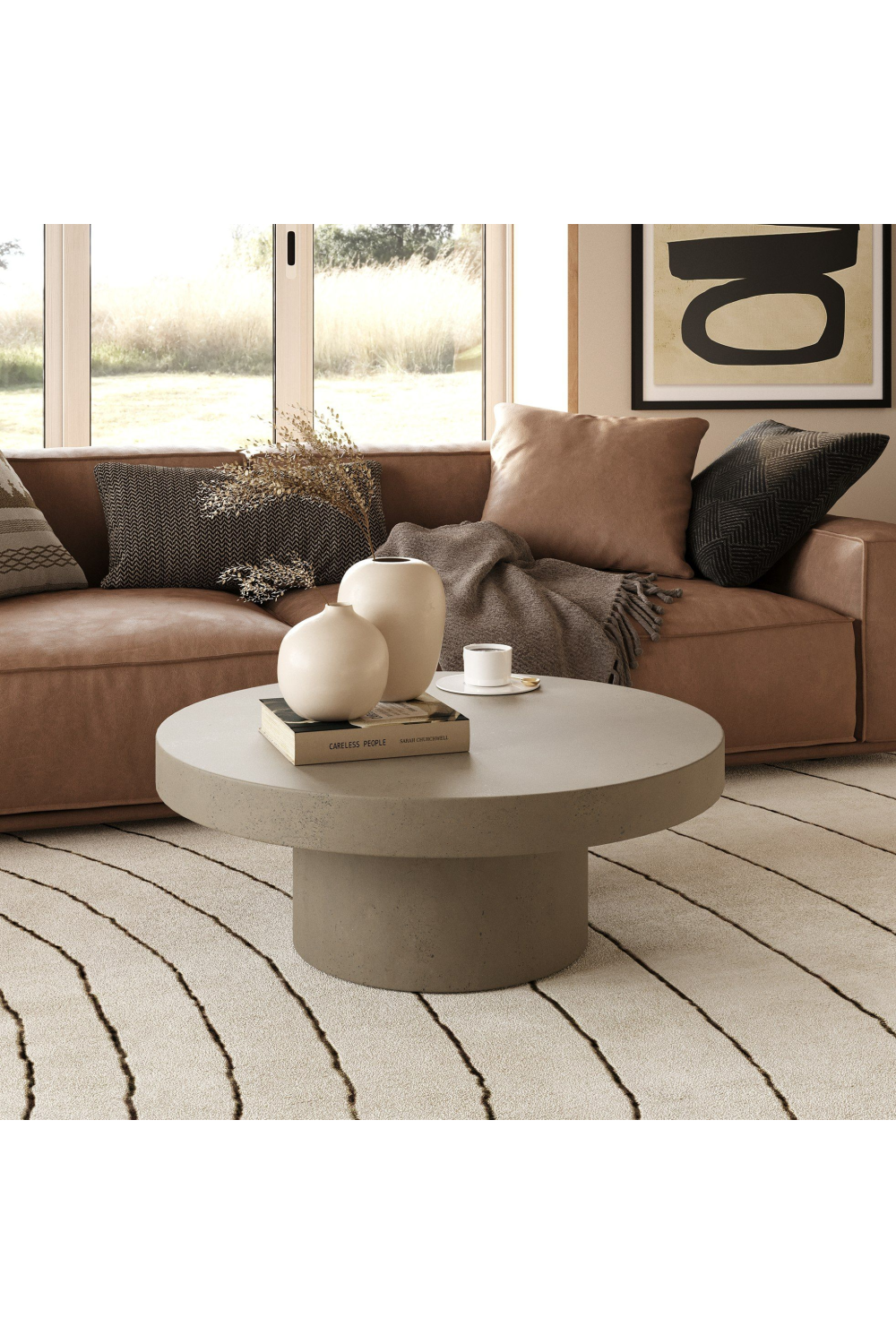 Round Concrete Coffee Table | Oroa.com